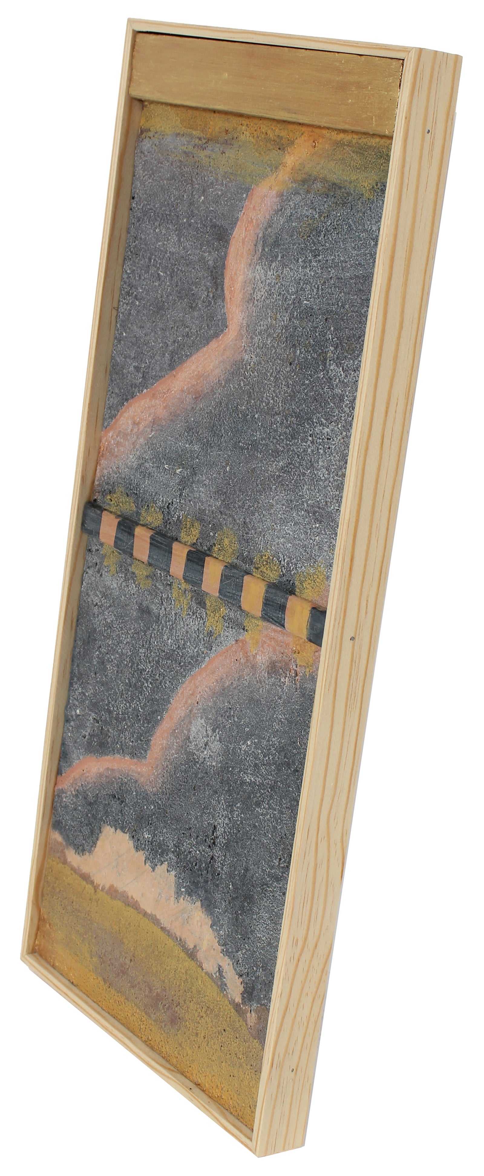 Layered Abstract Mixed Media<br>Sand, Cement & Paint on Wood<br><br>#96150