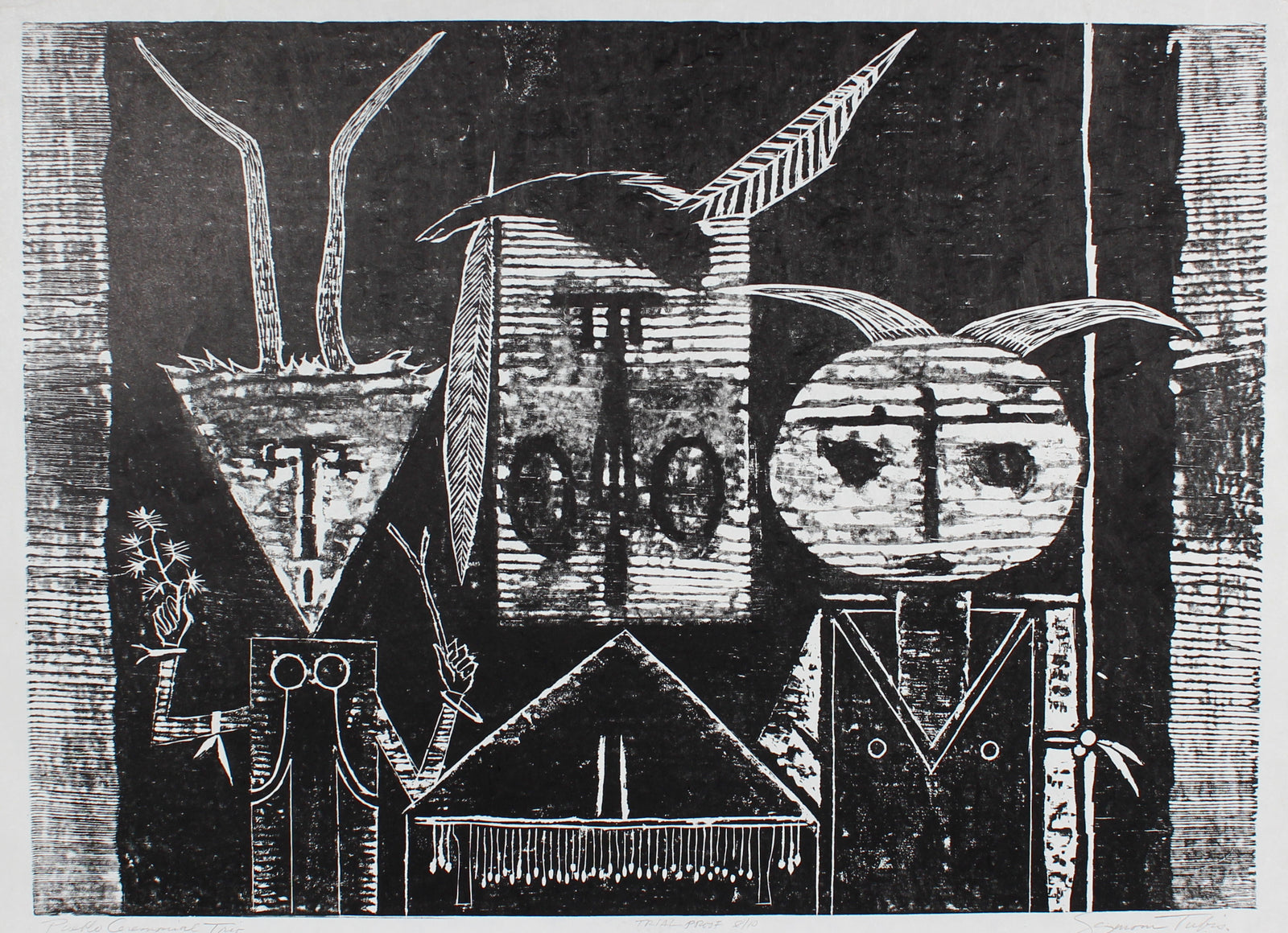 <i>Pueblo Ceremonial Trio</i><br>1968 Etching<br><br>#61555