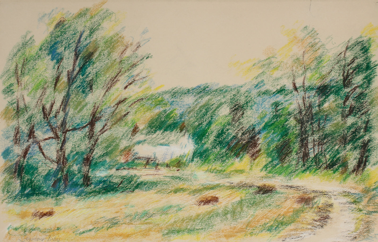 <i>Landscape at Green River, NY</i> <br>1952 Pastel <br><br>#61663