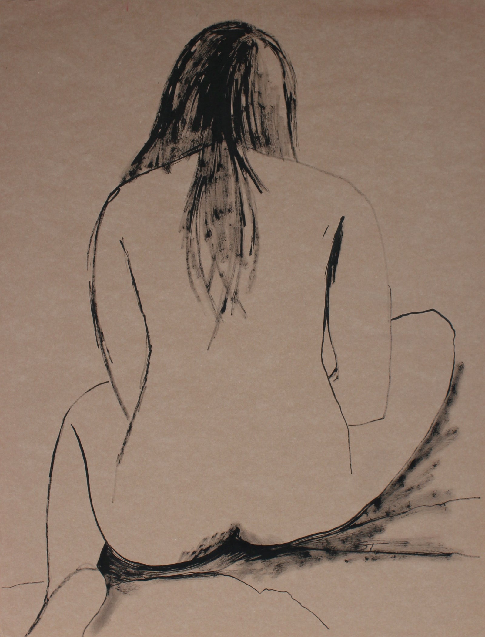 Expressionist Figure Drawing<br>Mid-Late 20th Century Ink <br><br>#61706