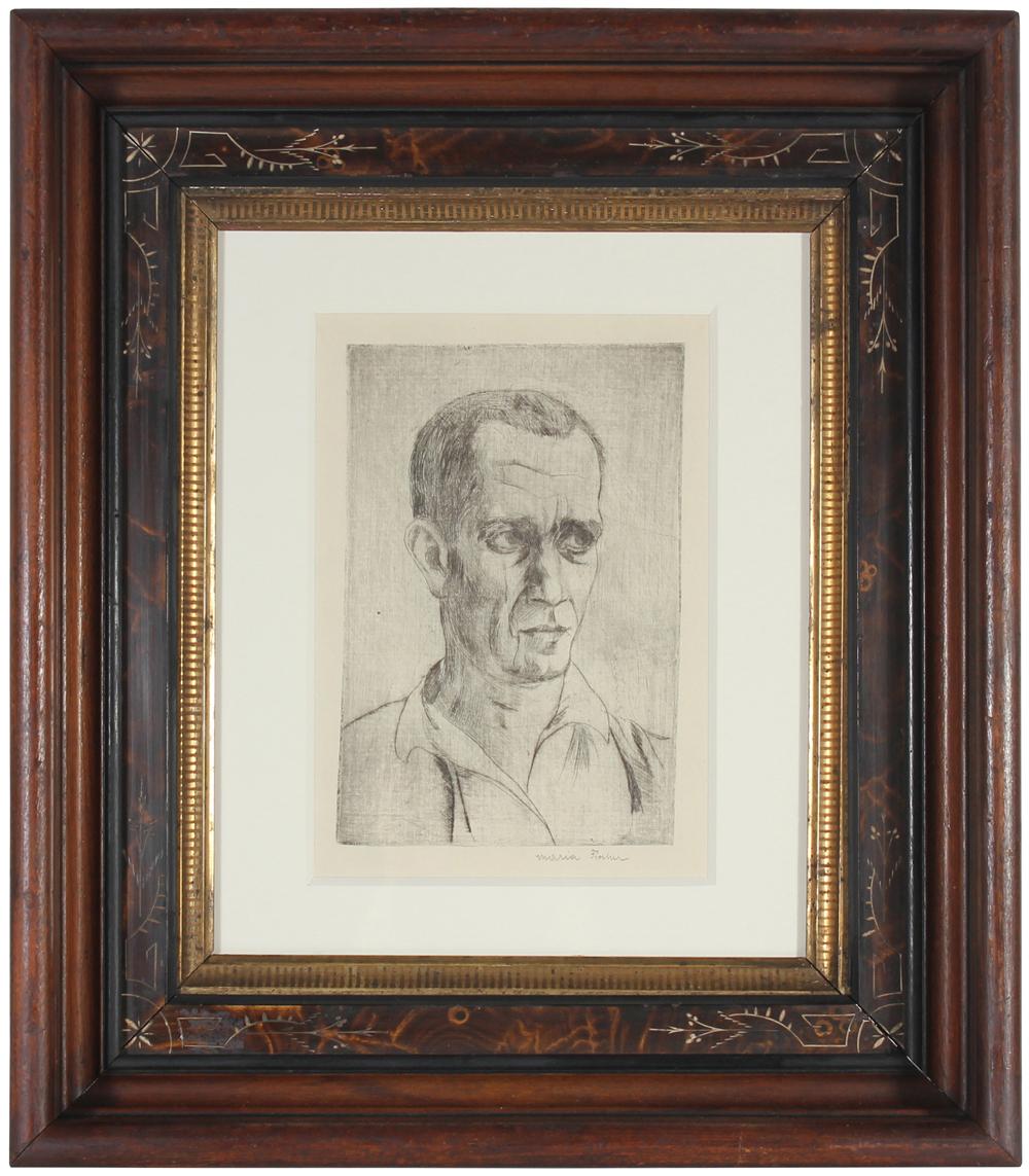 <i>Portrait of Johannes Fischer</i><br>1920s Etching<br><br>#71190