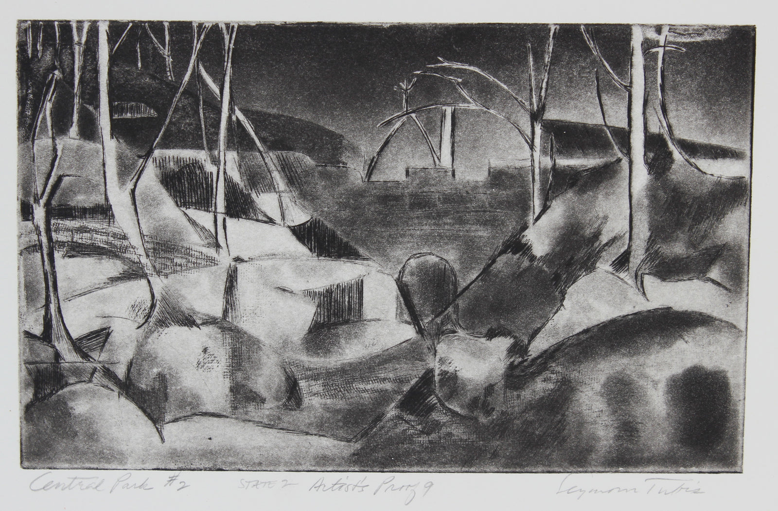 <i>Central Park #2</i><br>1949 Etching <br><br>#62845