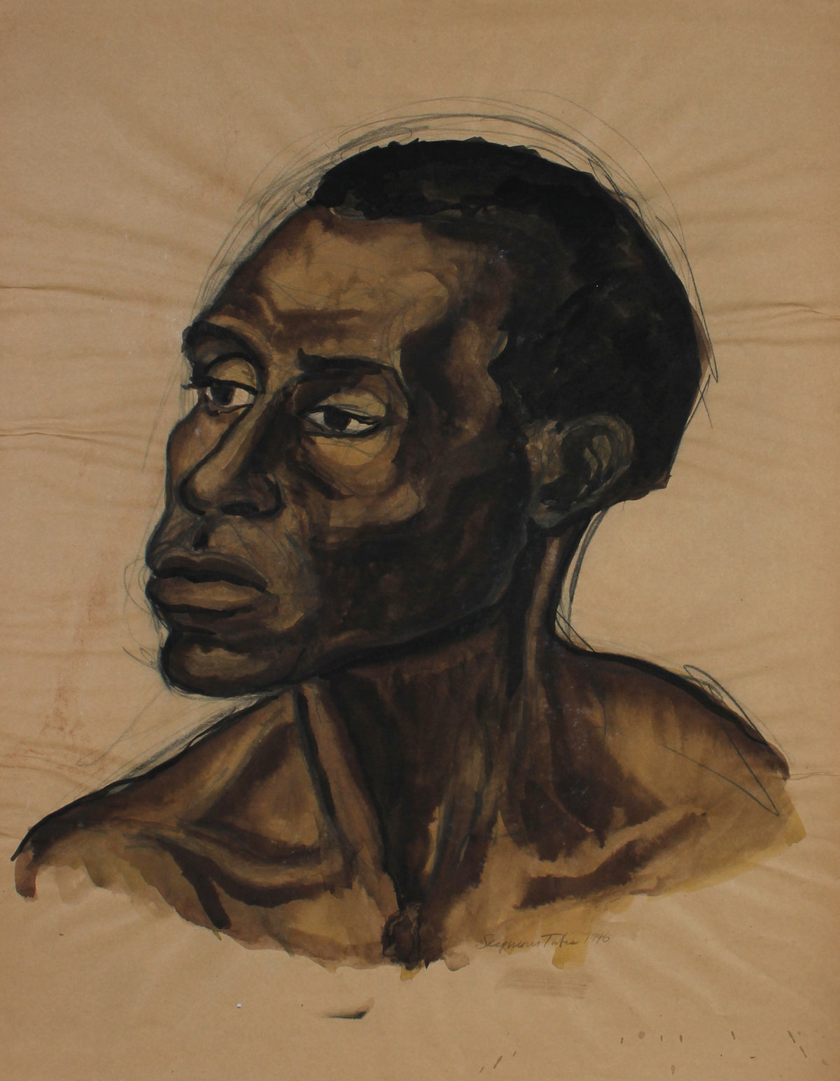 Thoughtful Portrait of a Man&lt;br&gt;1946 Watercolor &lt;br&gt;&lt;br&gt;#62935