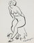 Coy Nude in Sandals<br>1940-60s Ink<br><br>#4550