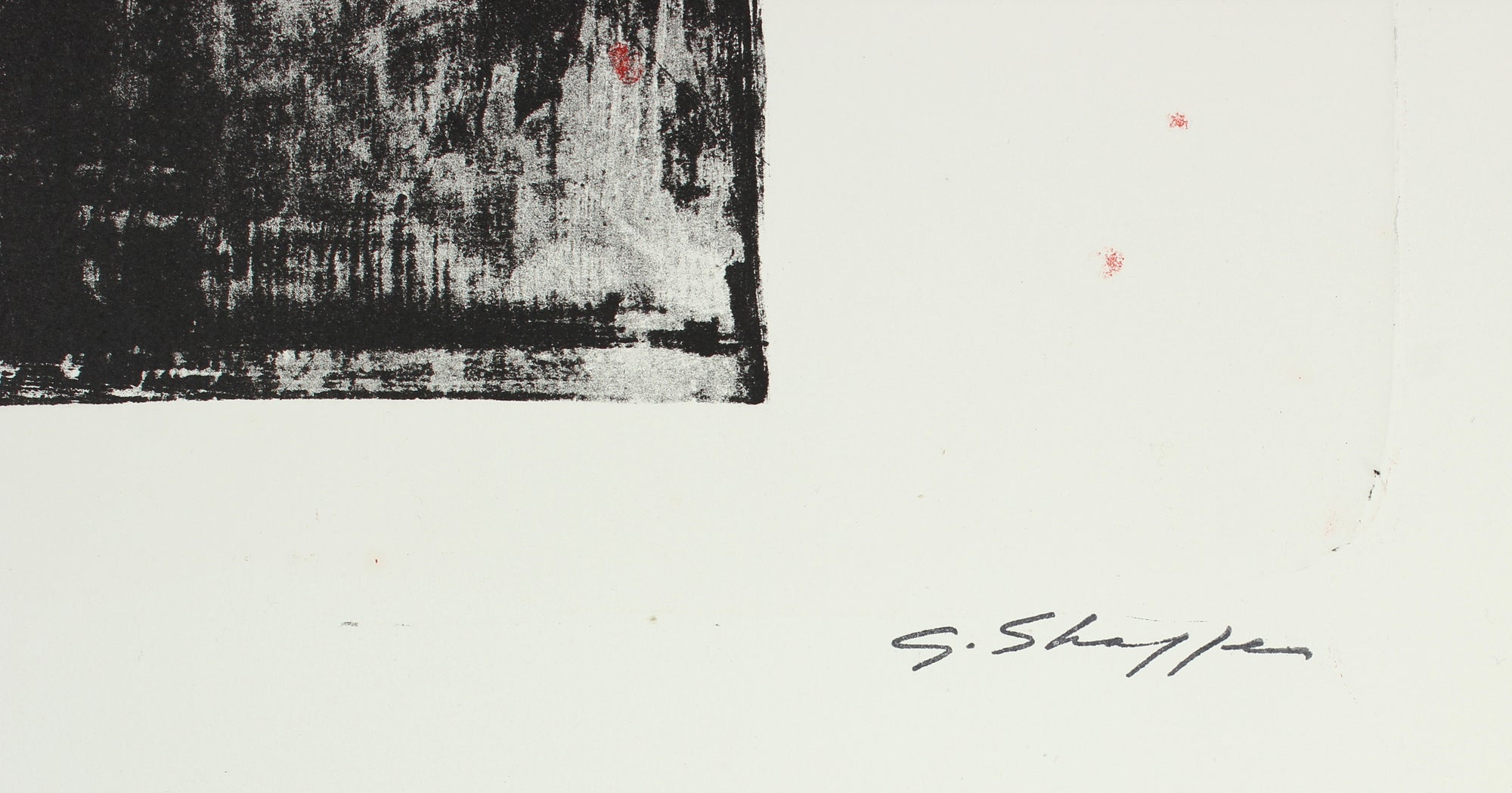 1965-66 Abstract Expressionist Red & Black Stone Lithograph <br><br>#6369