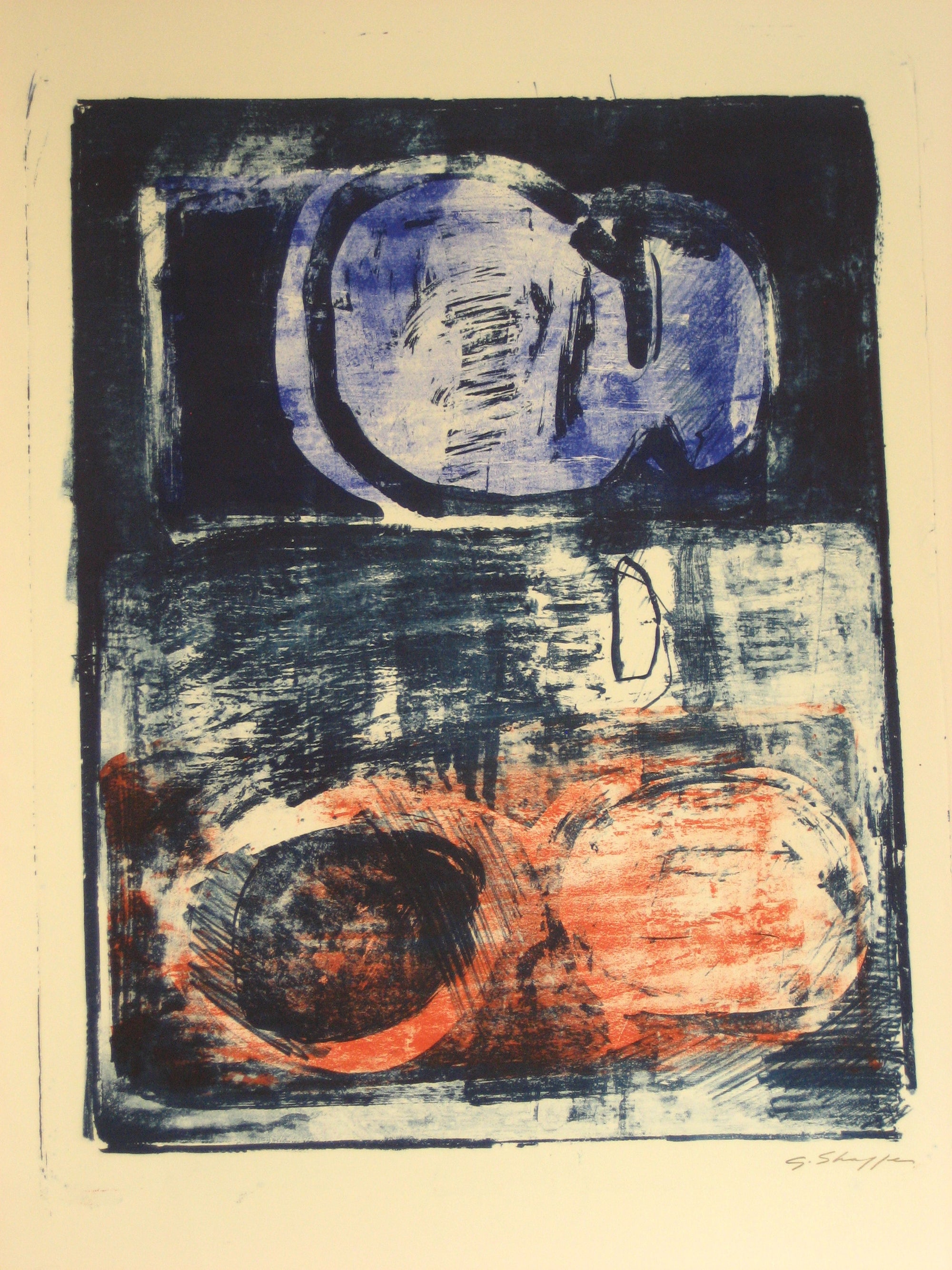 Red and Blue <br>1965 Lithograph <br><br>#6414