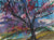 Colorful Abstracted Tree Scene <br>Mid 20th Century Watercolor and Ink <br><br>#66728