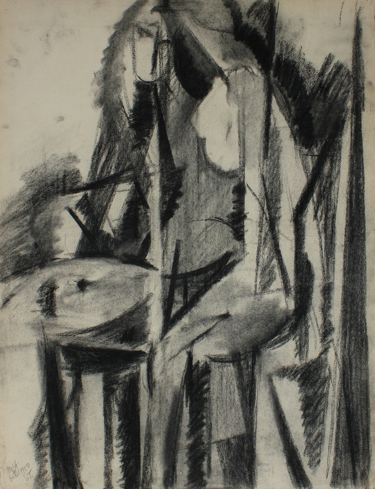 Abstracted Linear Figure&lt;br&gt;October 1950 Charcoal on Paper&lt;br&gt;&lt;br&gt;#66830