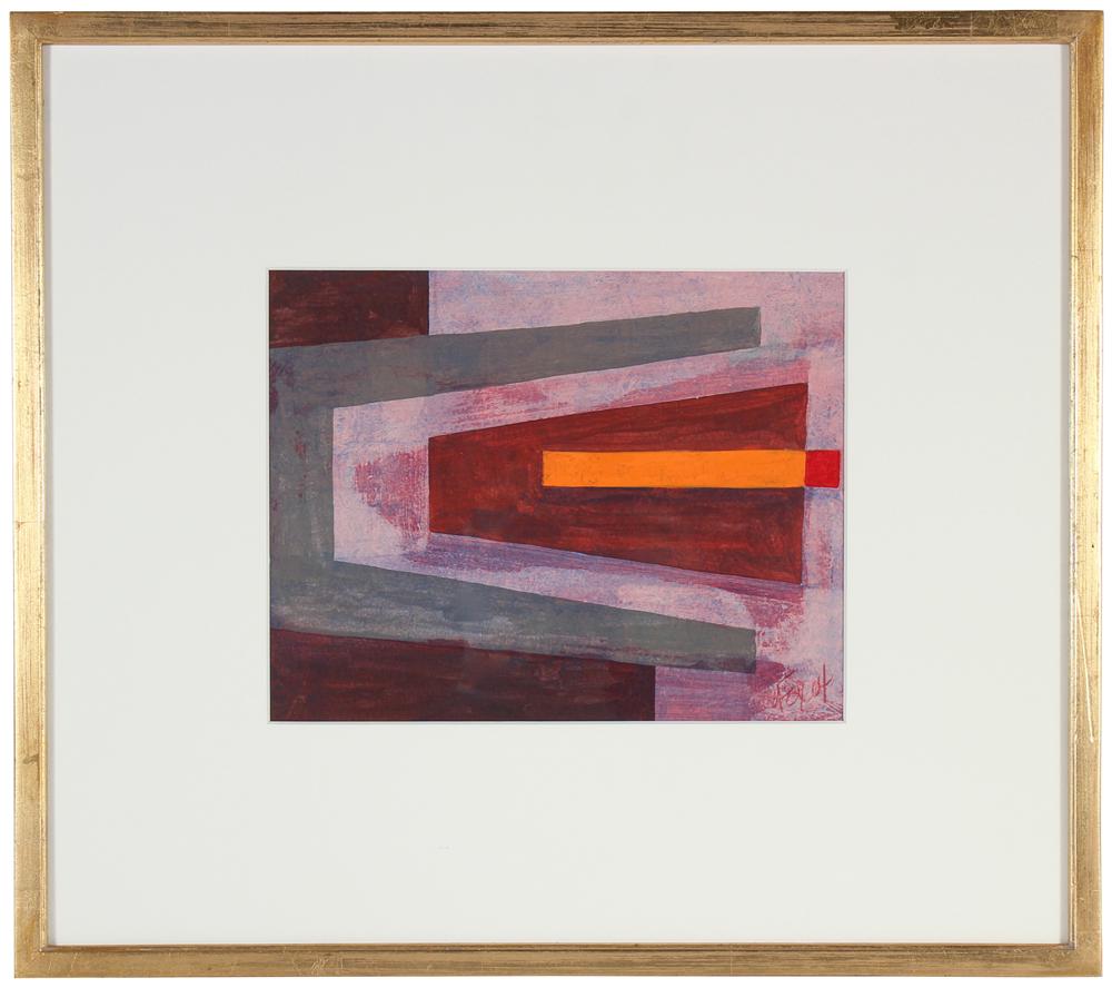 Angular Pink Abstraction<br>2004 Acrylic on Paper<br><br>#71235