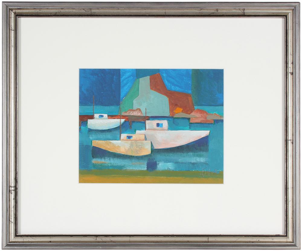 Serene Harbor Scene<br>2003 Acrylic on Paper<br><br>#71233