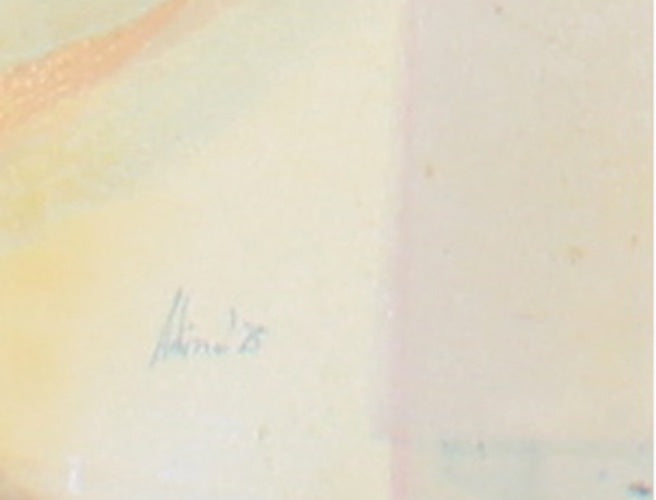 Pale Abstract Expressionist Work<br>1975 Oil on Canvas<br><br>#67488