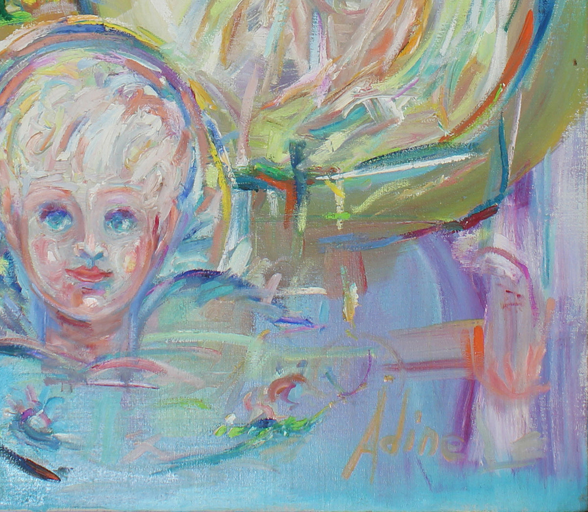 Abstract Expressionist Faces<br>Mid Century Oil<br><br>#67726