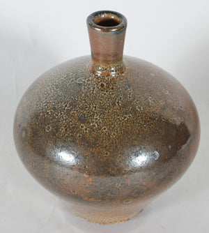 Brown Ceramic Vase With Narrow Neck<br><br>#68328