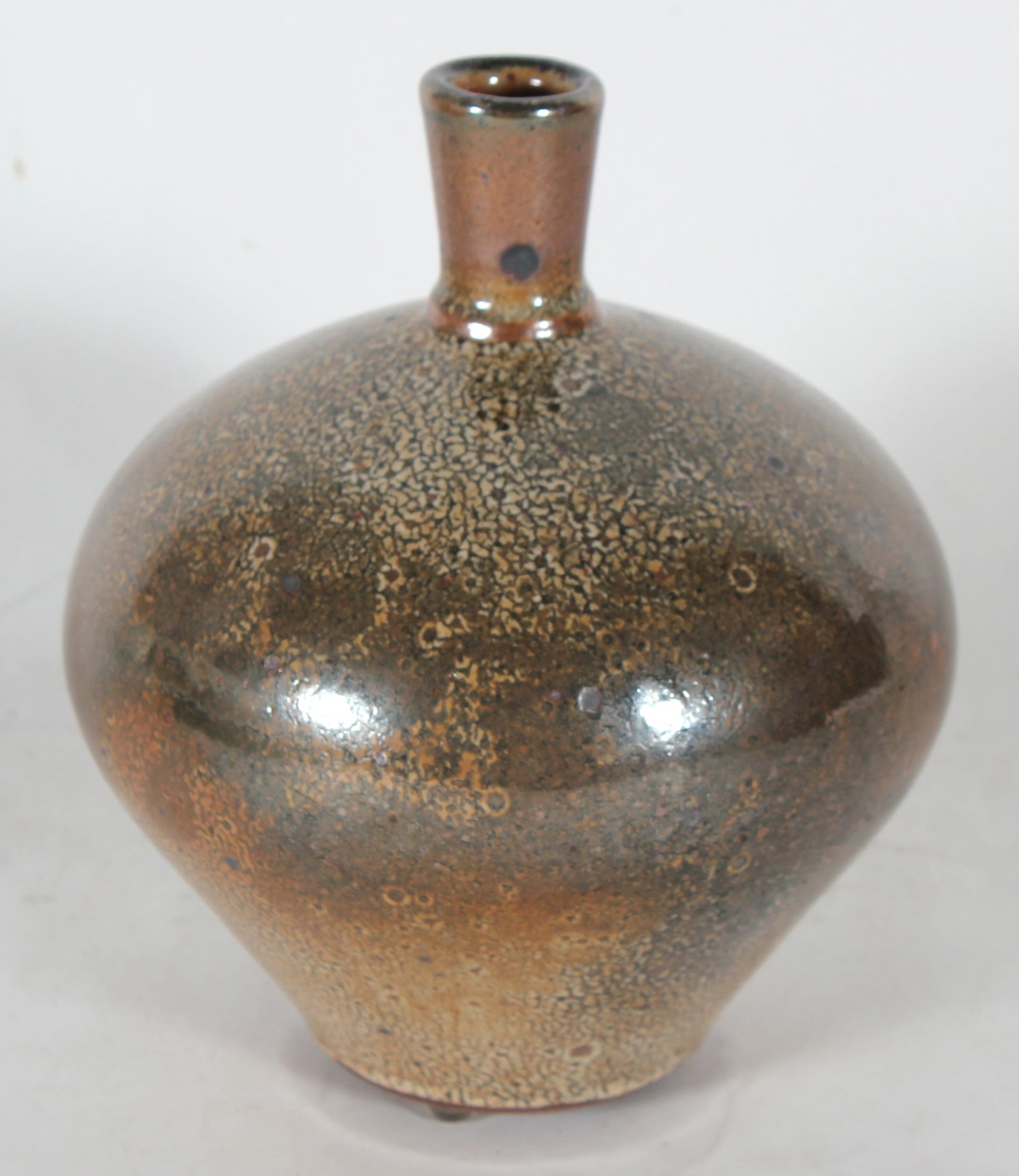 Brown Ceramic Vase With Narrow Neck<br><br>#68328