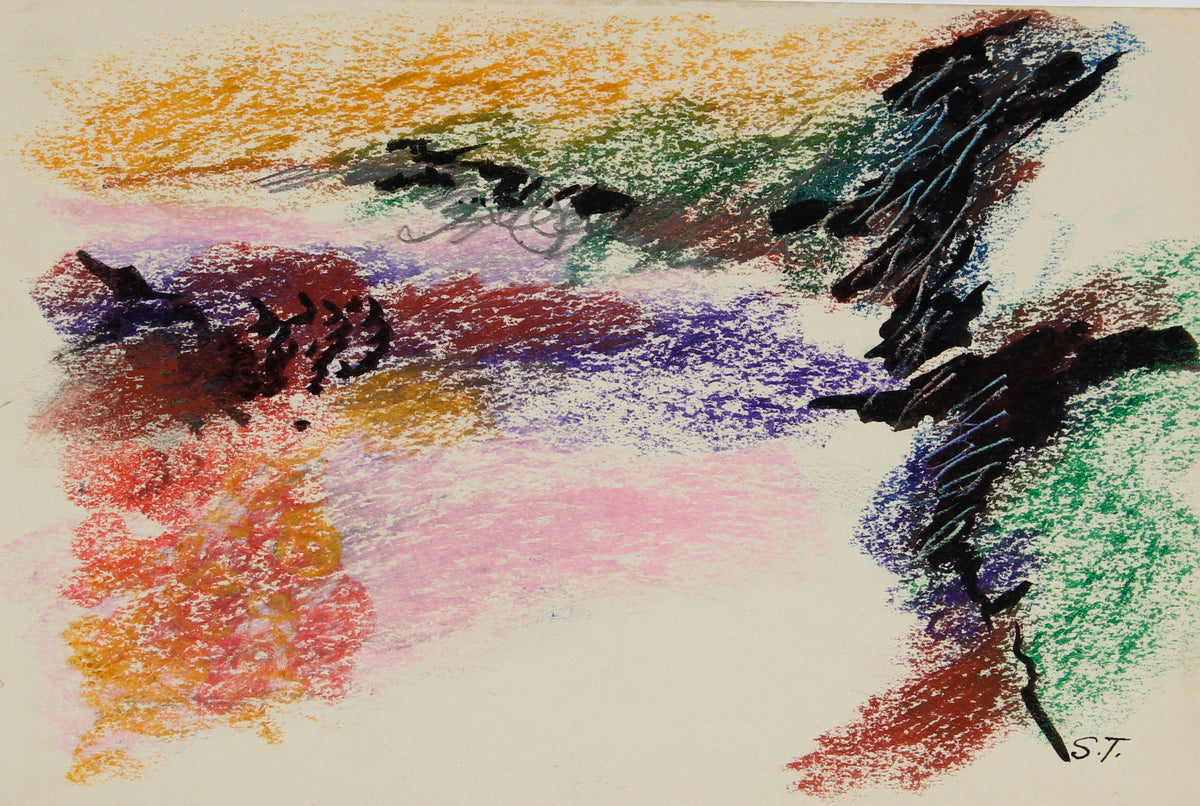 &lt;i&gt;Sketch for Anemone Series #4&lt;/i&gt; &lt;br&gt;Mid-Late 20th Century Pastel &lt;br&gt;&lt;br&gt;#68976