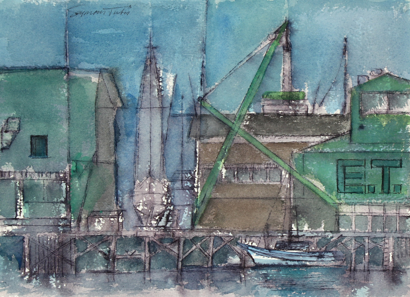 <i>Monterey, CA</i> <br>May 1982 Ink and Watercolor on Paper <br><br>#68996