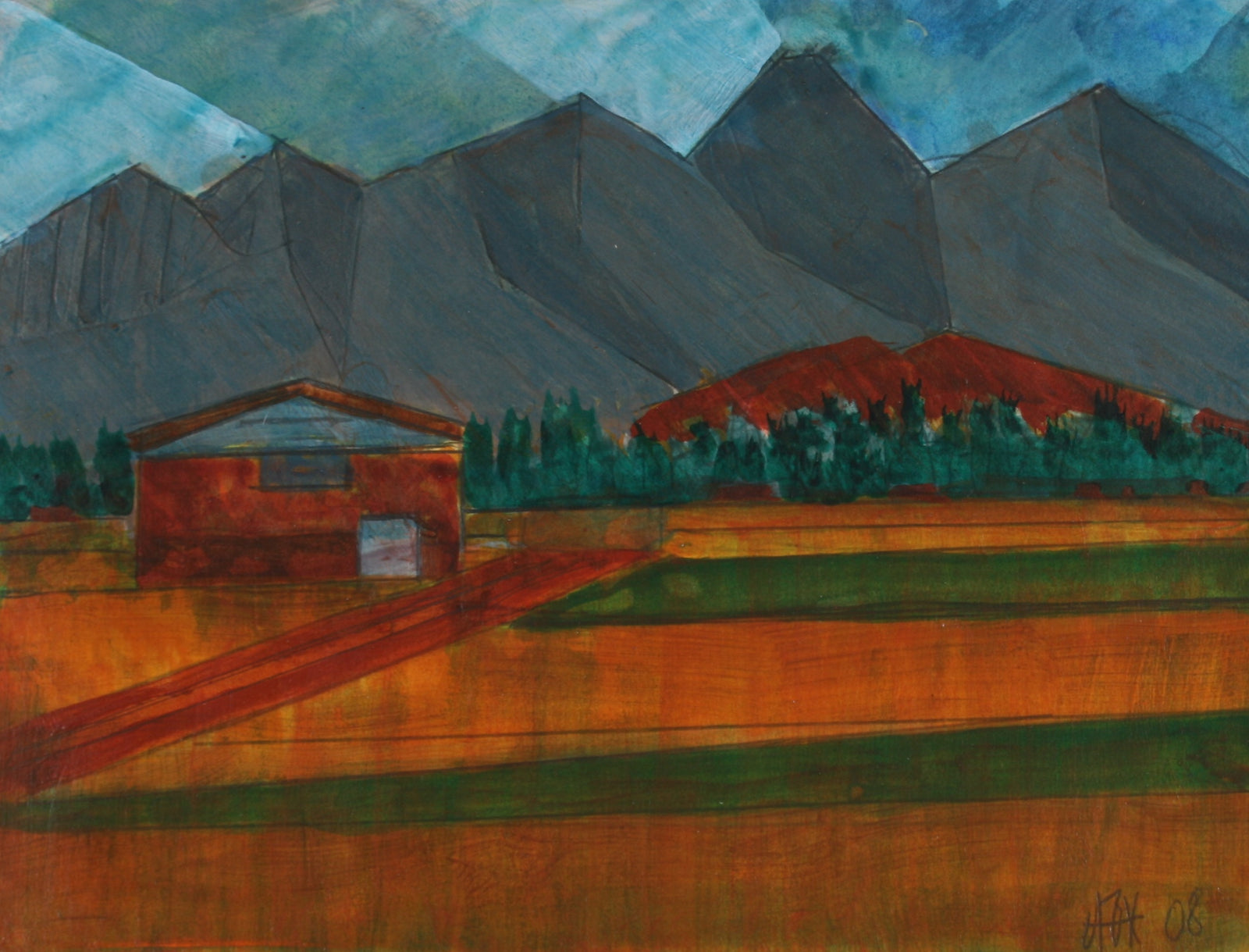<i>Sawtooth Mountain</i><br>2008 Acrylic & Graphite<br><br>#71249