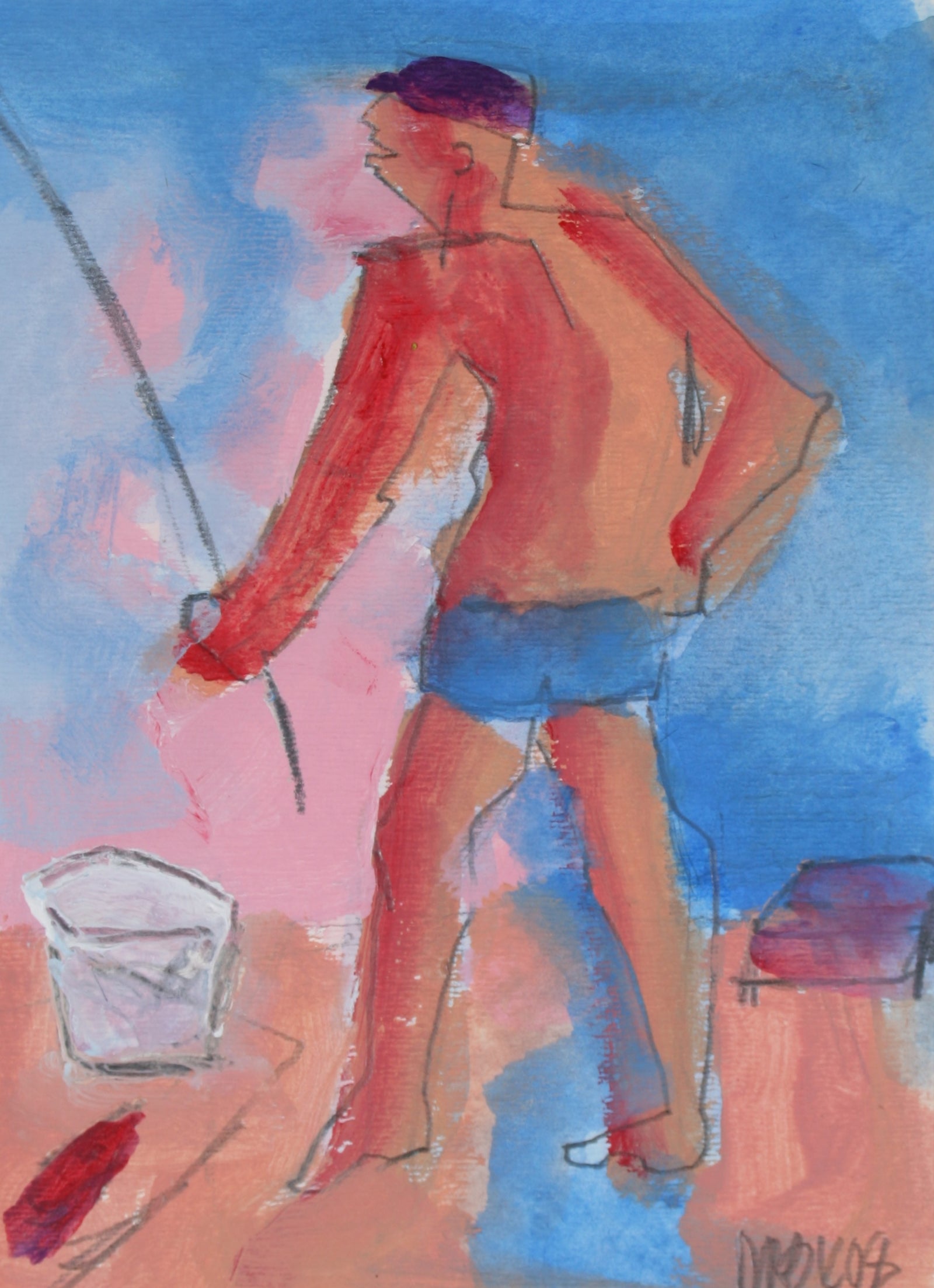 <i>Fisherman - Huntington Beach</i><br>2008 Acrylic<br><br>#71264