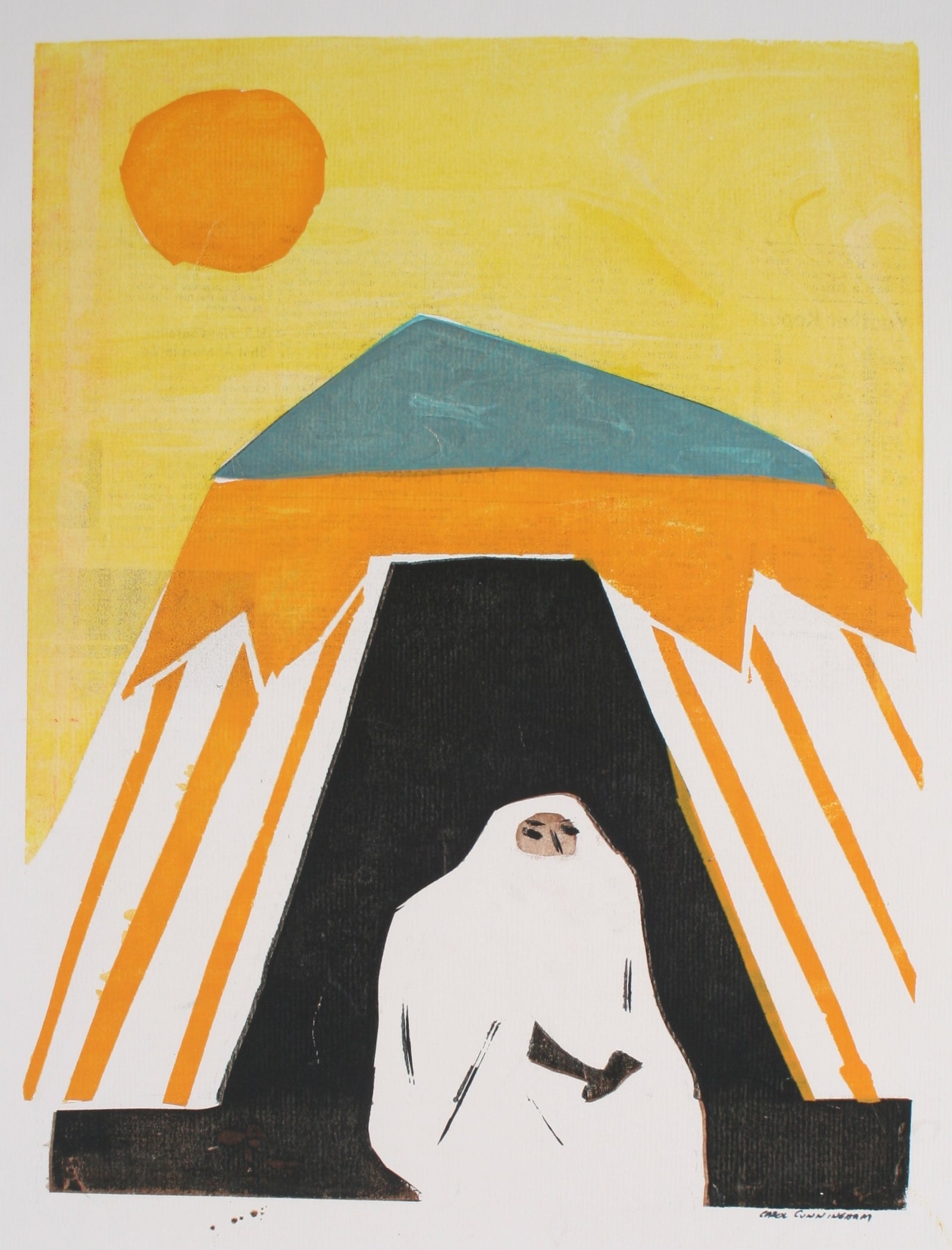 Under A Bright Sun<br>1960-70s Serigraph<br><br>#71280