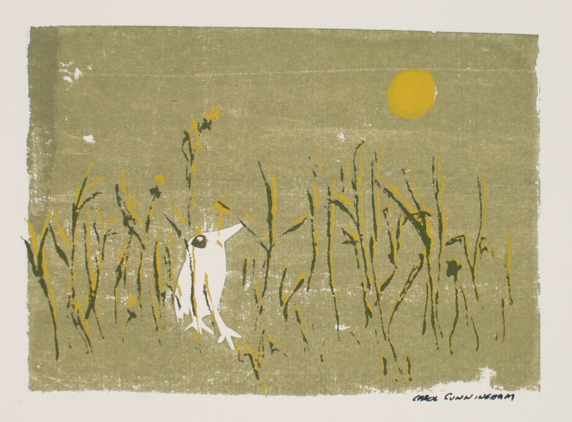 Little Bird in Grass<br>1960-70s Serigraph<br><br>#71300