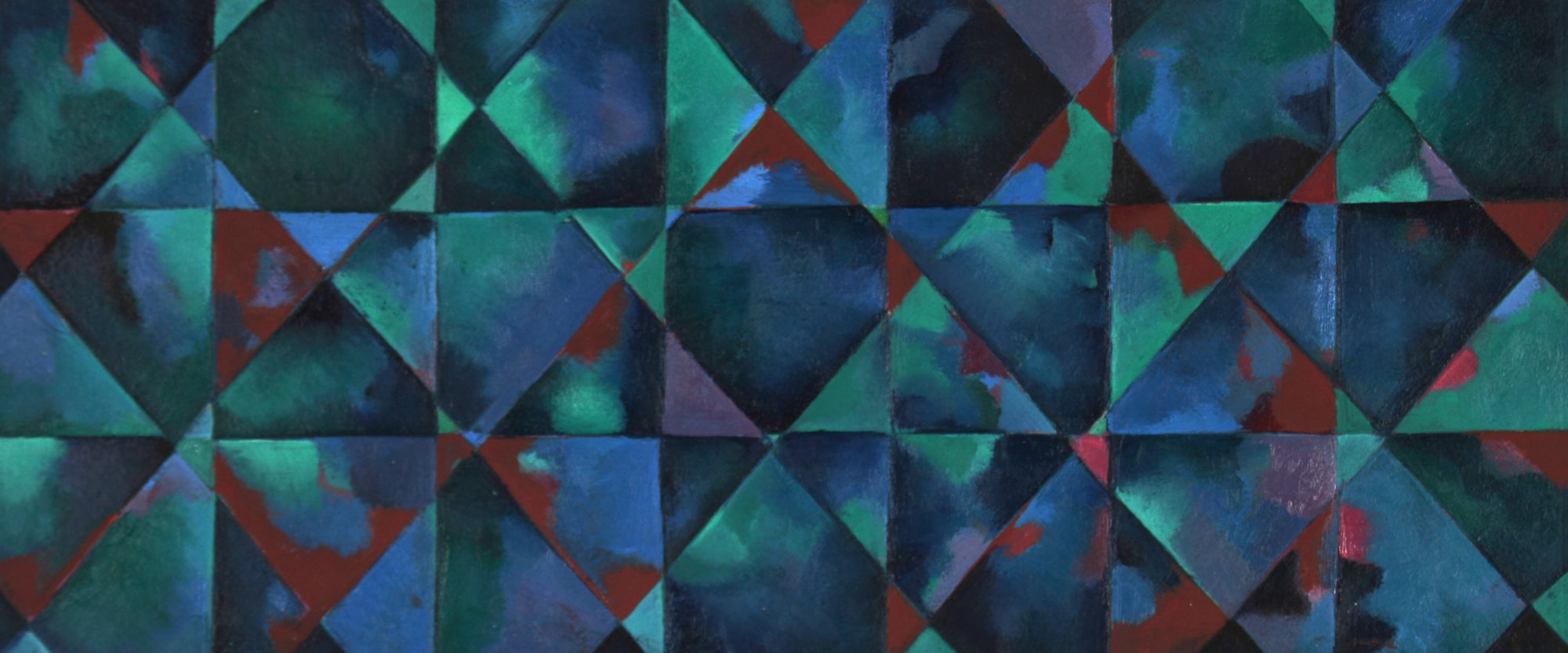 <i>Reflection</i> Geometric Abstract<br>20th Century Oil on Paper<br><br>#71431