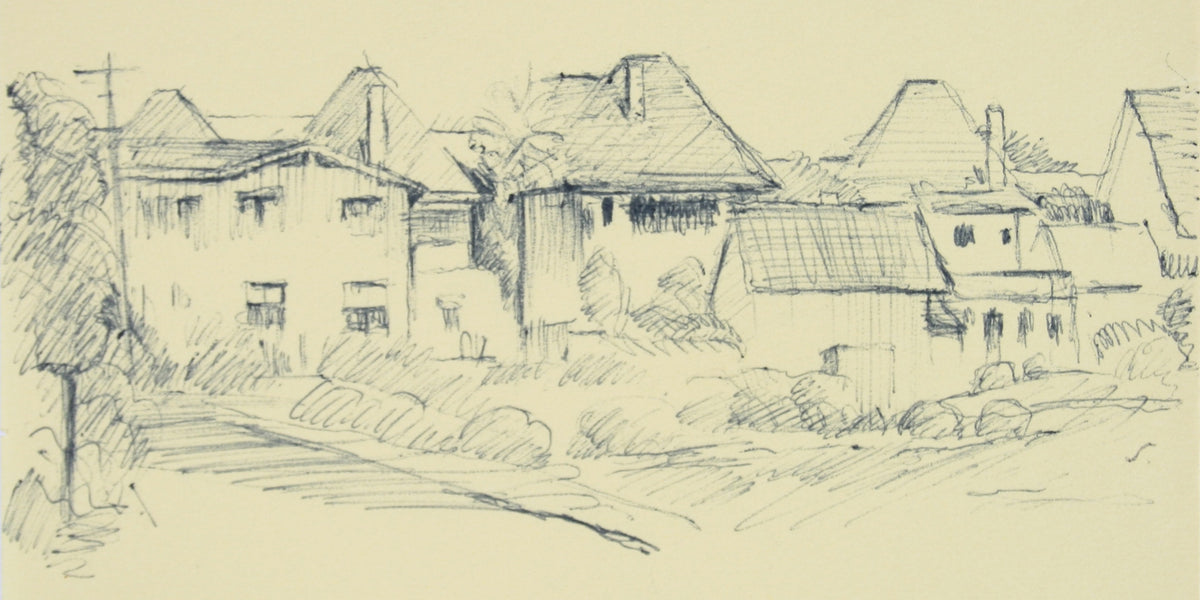 Residential Landscape &lt;br&gt;Late 20th Century Ink &lt;br&gt;&lt;br&gt;#71478