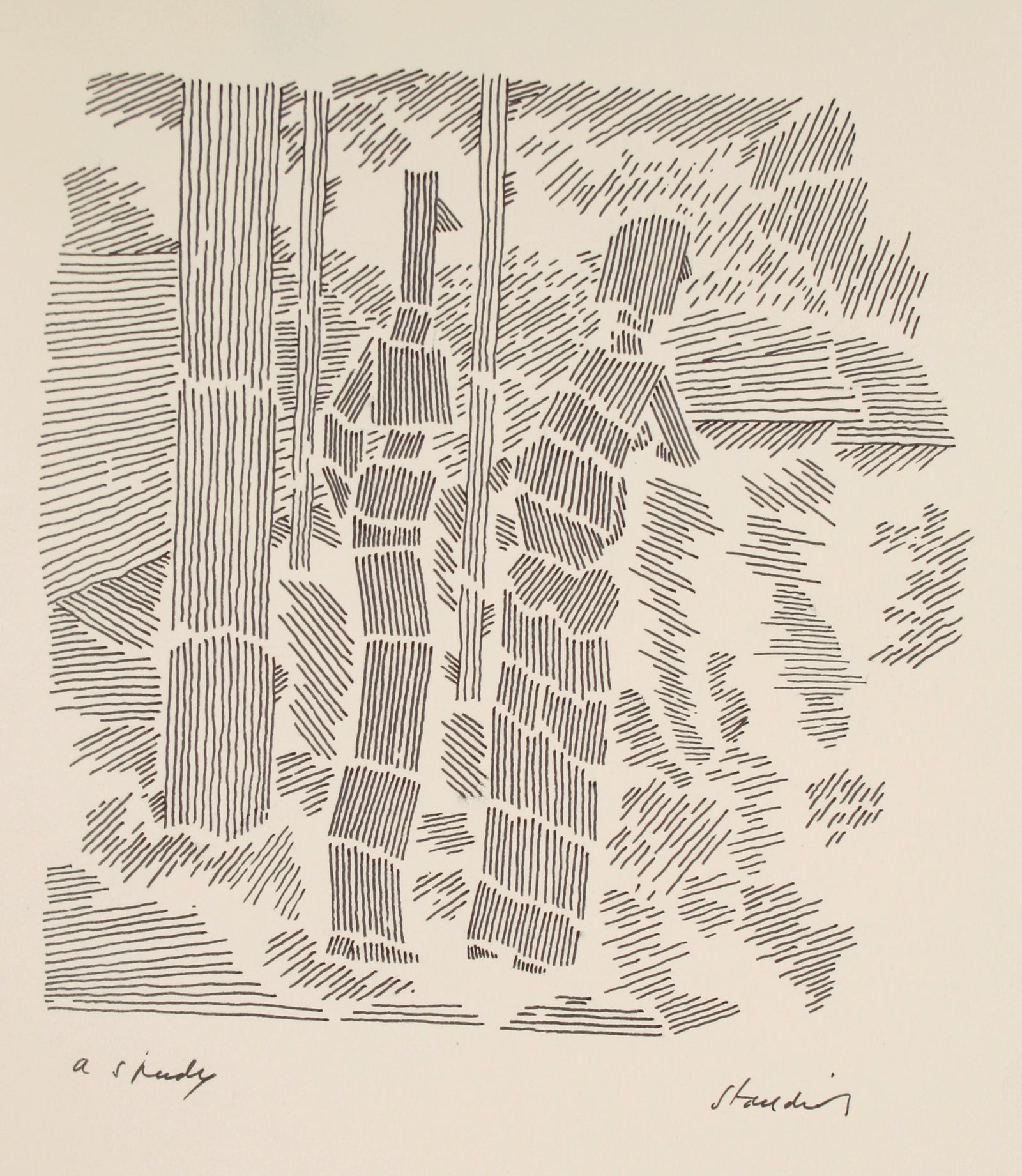 <i>A Study</i> <br>Late 20th Century Ink <br><br>#71481