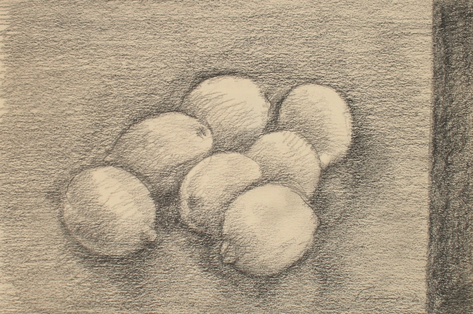 Pile of Lemons <br>Late 20th Century Graphite <br><br>#71494