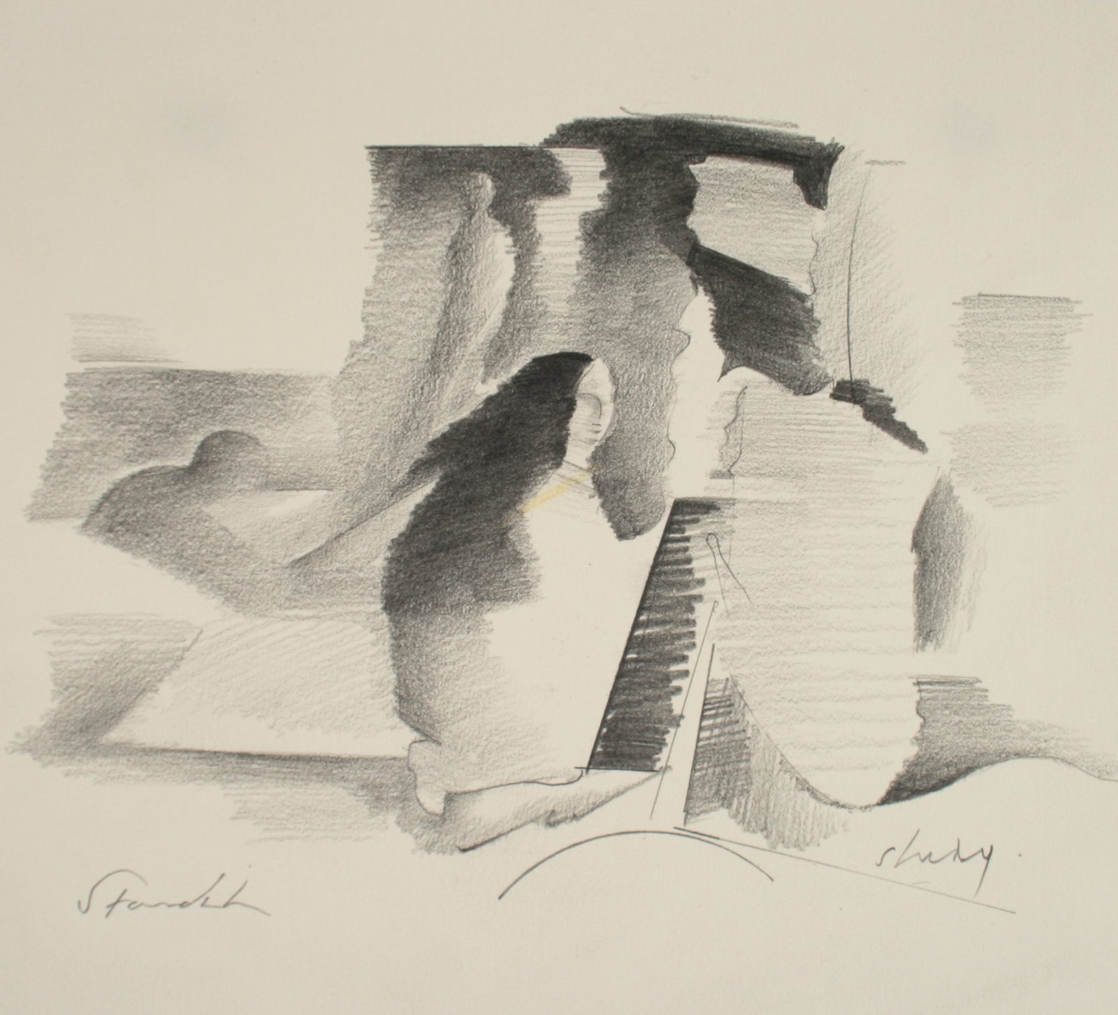 Abstracted Graphite Figures <br>Late 20th Century Graphite<br><br>#71510