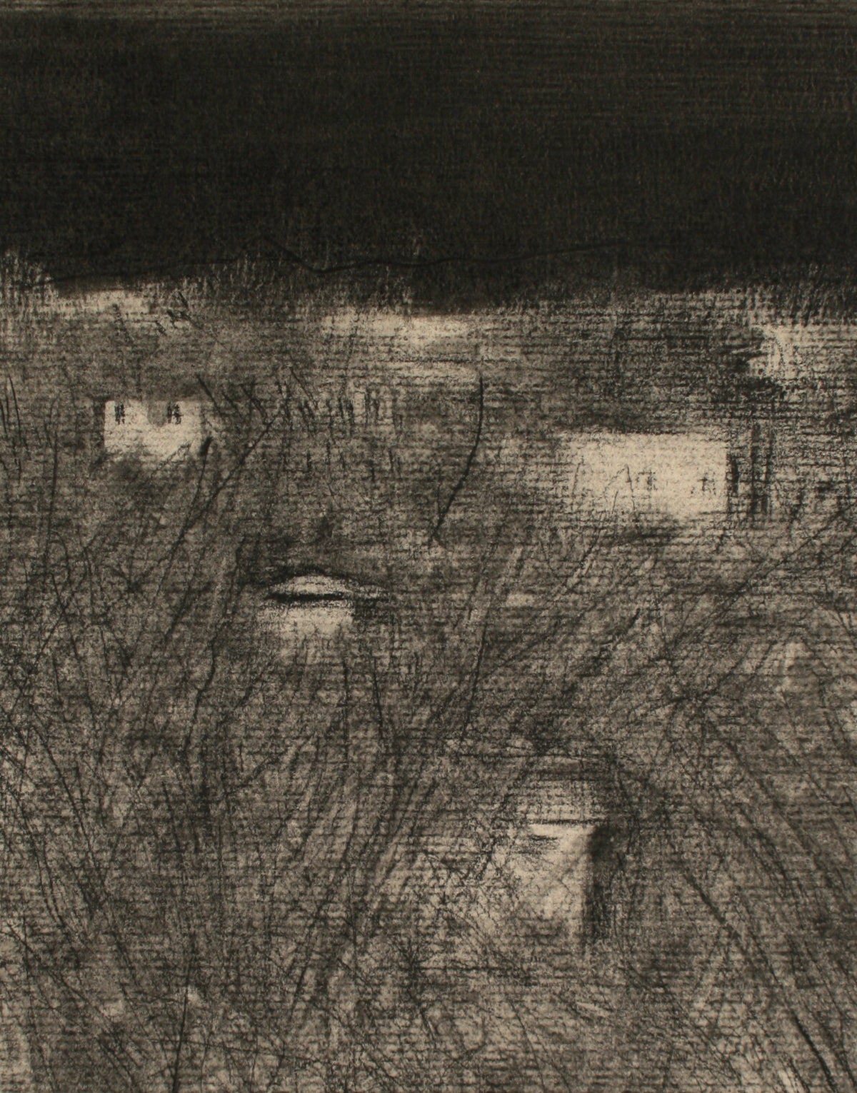A Field at Night &lt;br&gt;Late 20th Century Charcoal &lt;br&gt;&lt;br&gt;#71526
