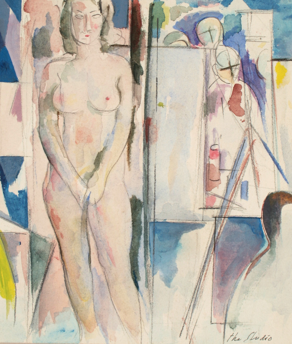 &lt;i&gt;The Studio&lt;/i&gt; &lt;br&gt;Late 20th Century Watercolor and Graphite &lt;br&gt;&lt;br&gt;#71541