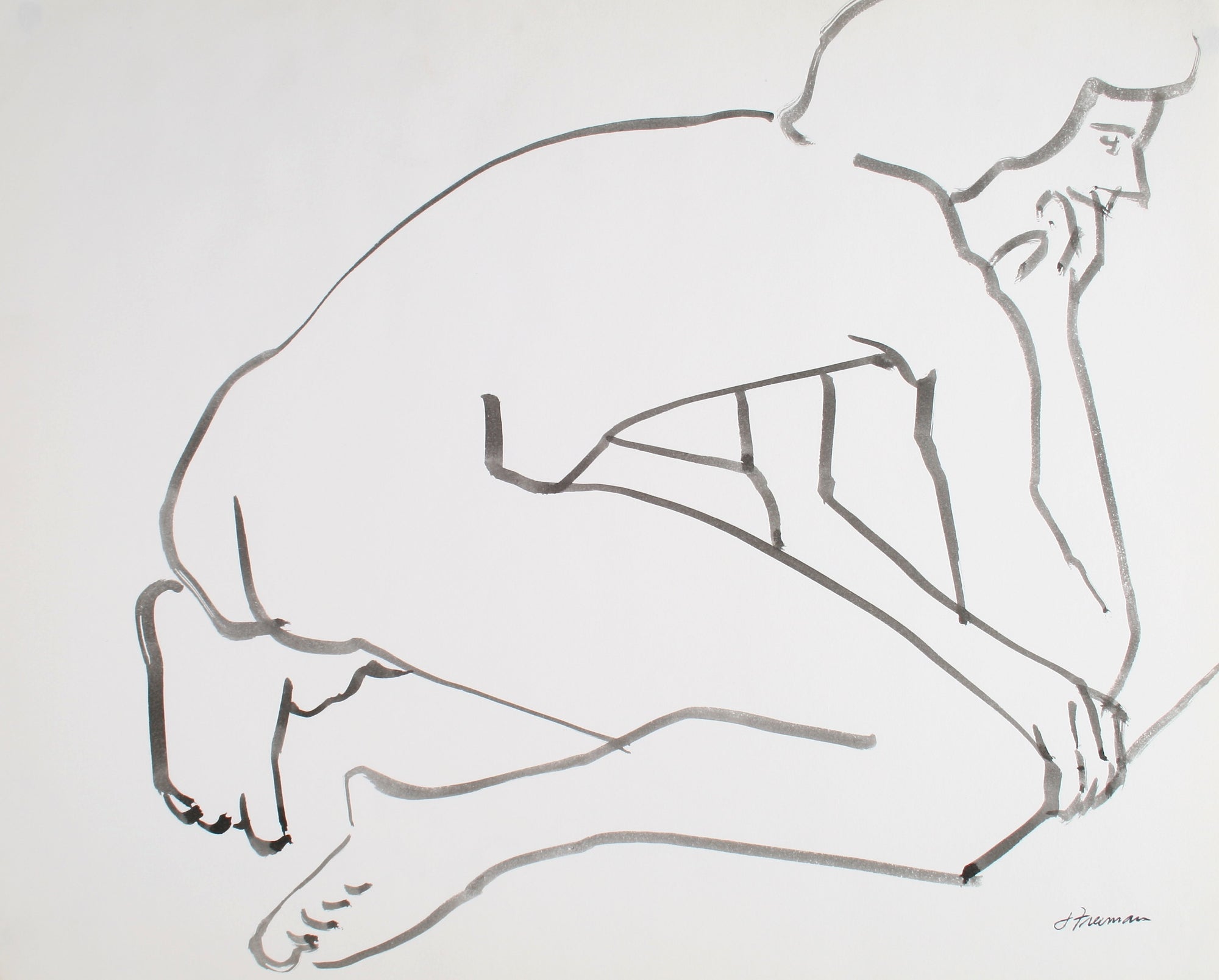 Hunched Modernist Figure Posterior View <br><br>#71918