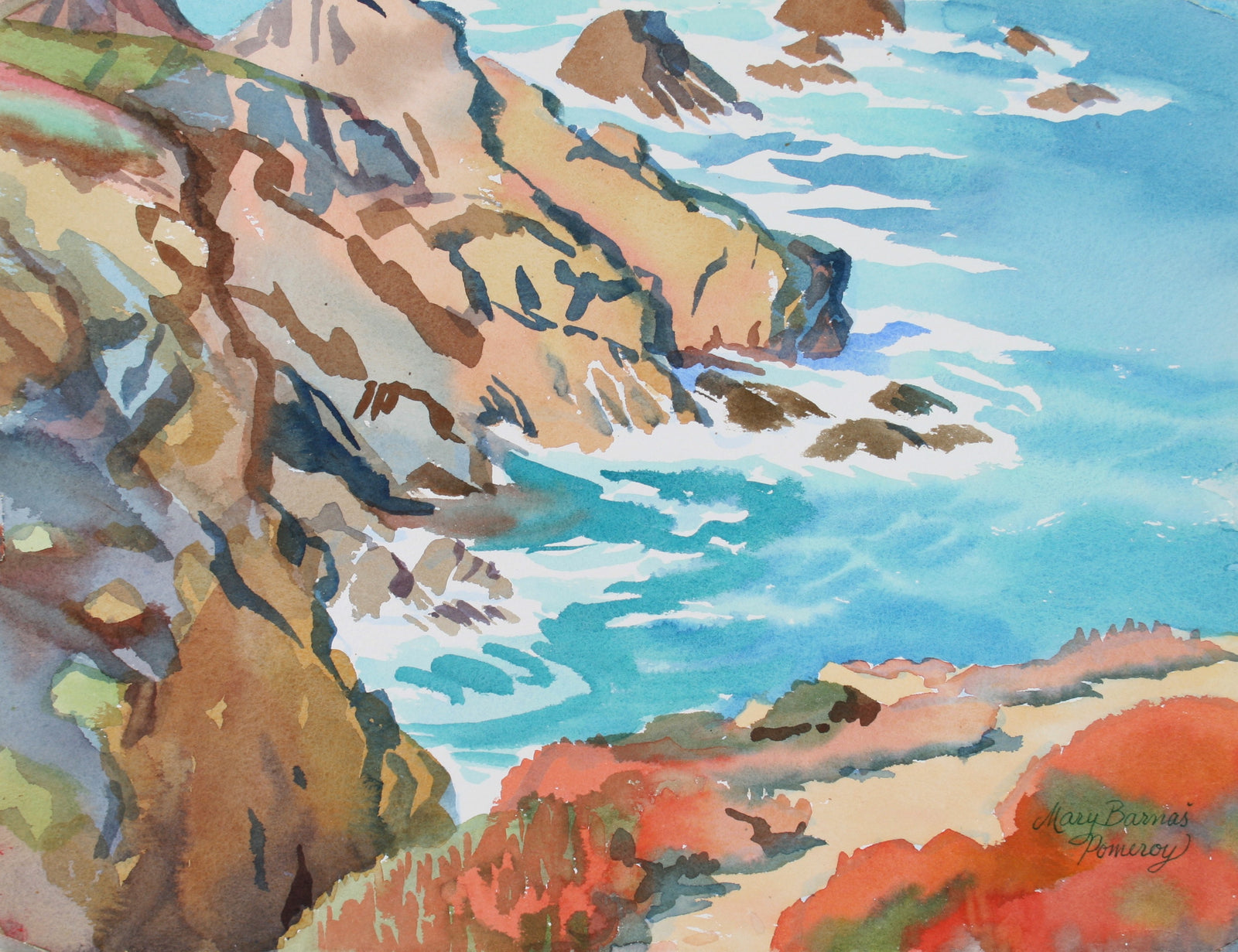 <i>Cliffs Toward Shell Beach</i><br>1991 Watercolor<br><br>#72031