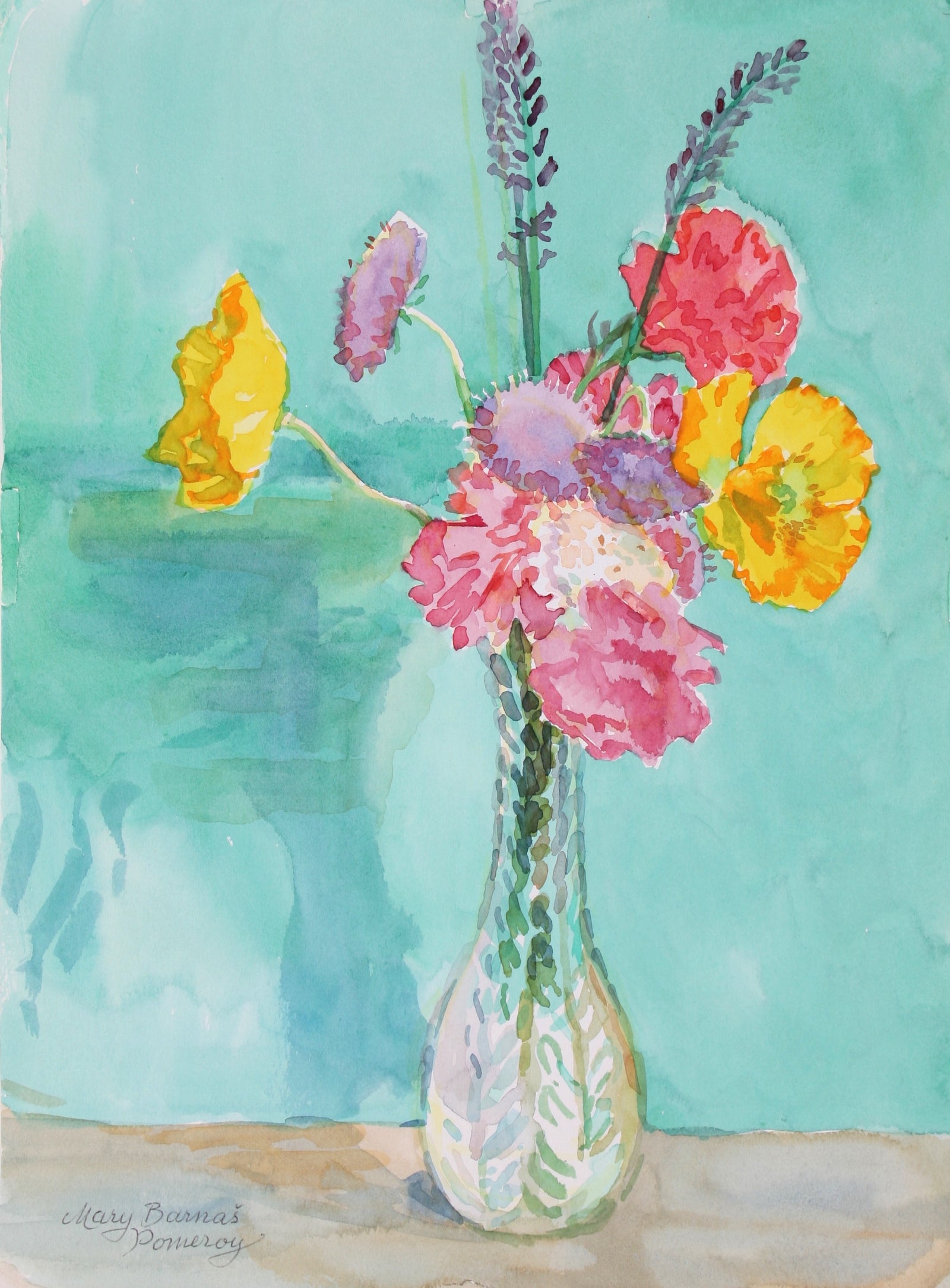 <i>Posy with Iceland Poppy</i><br>1994 Watercolor<br><br>#72033