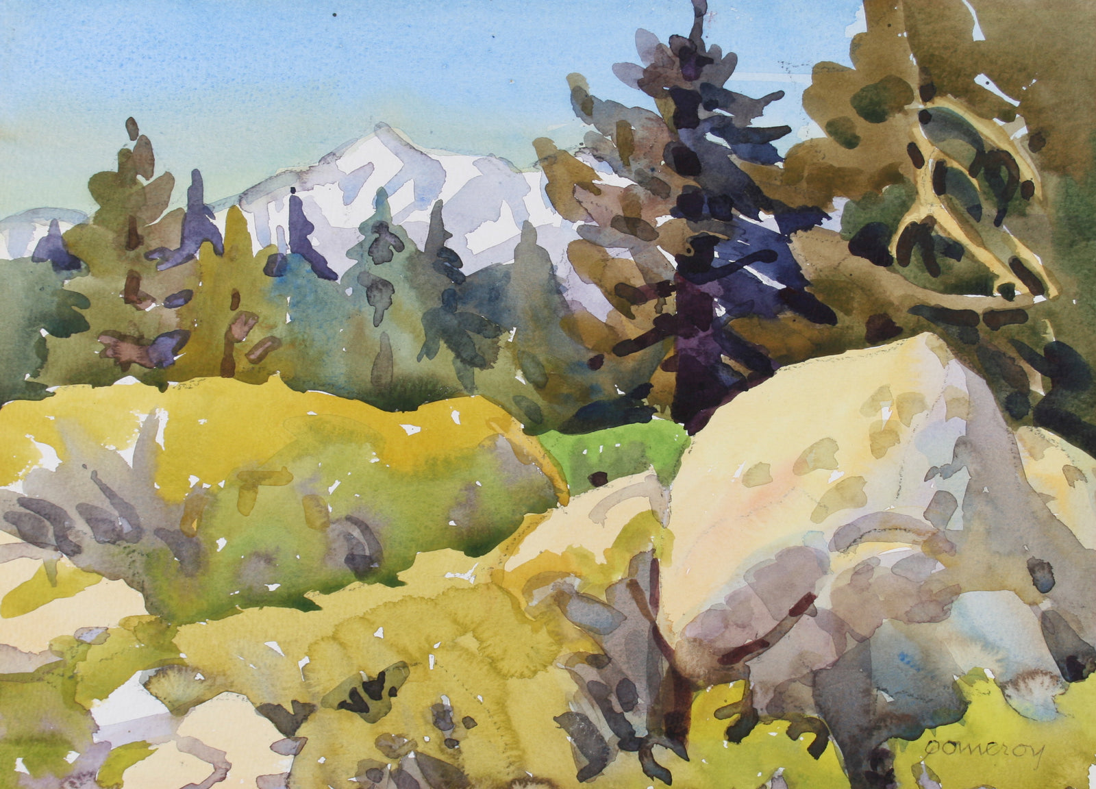 <i>High Sierra Woodland</i> <br>20th Century Watercolor <br><br>#72040