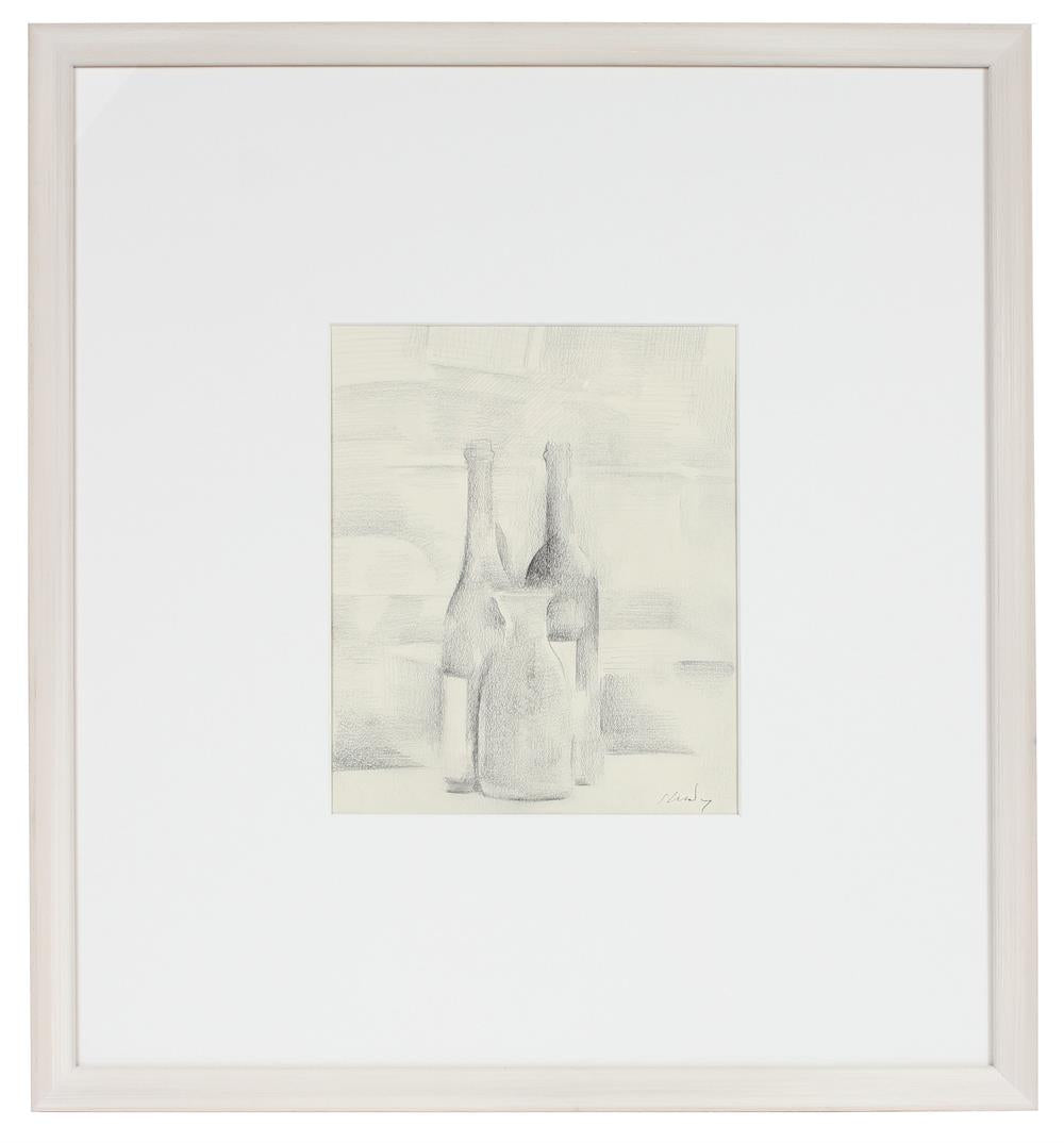 Bottle Still Life Study<br>Late 20th Century Graphite<br><br>#71509