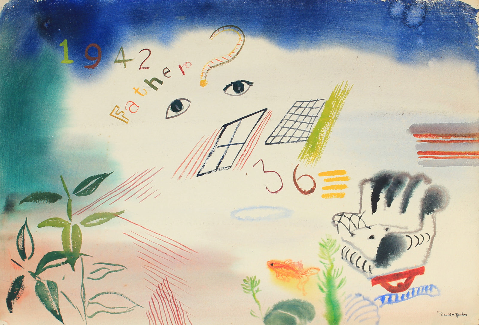 Surreal Forms & Shapes<br>1942 Watercolor<br><br>#82276