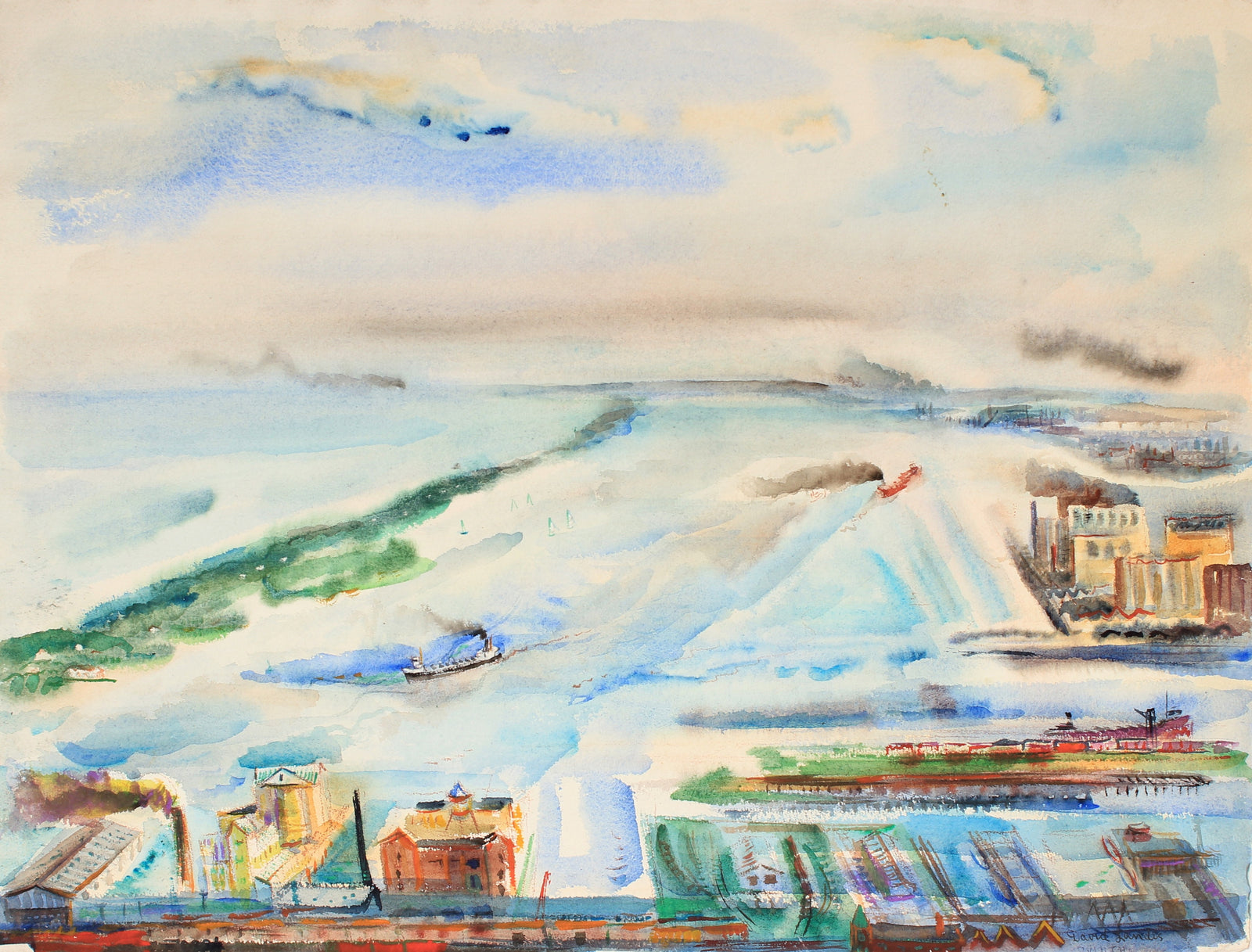 <i>Duluth, Minnesota</i><br>Mid Century Watercolor<br><br>#82302