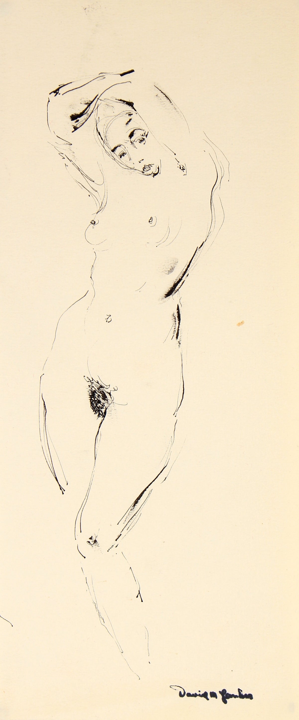 Contrapposto Female Nude&lt;br&gt;Ink, 1948&lt;br&gt;&lt;br&gt;#82308