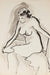 Seated Ink Nude<br>Mid-Late 20th Century<br><br>#82532
