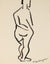 Modernist Standing Nude<br>1940-60s Ink<br><br>#4556