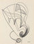 Undulating Surreal Abstract <br>Late 20th Century Graphite <br><br>#83784
