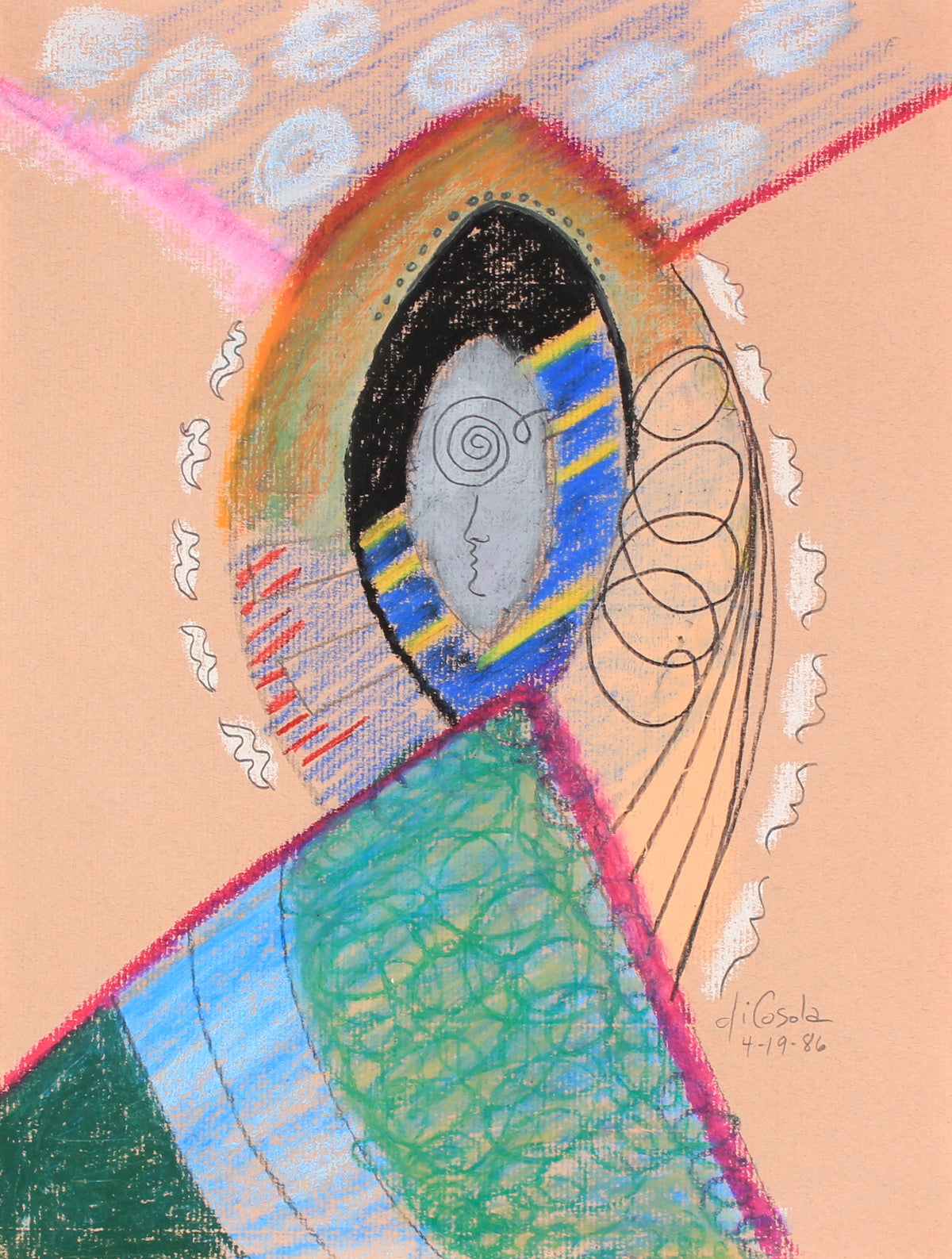 Bright Surreal Path &amp; Archway &lt;br&gt;1986 Oil Pastel and Graphite &lt;br&gt;&lt;br&gt;#83882