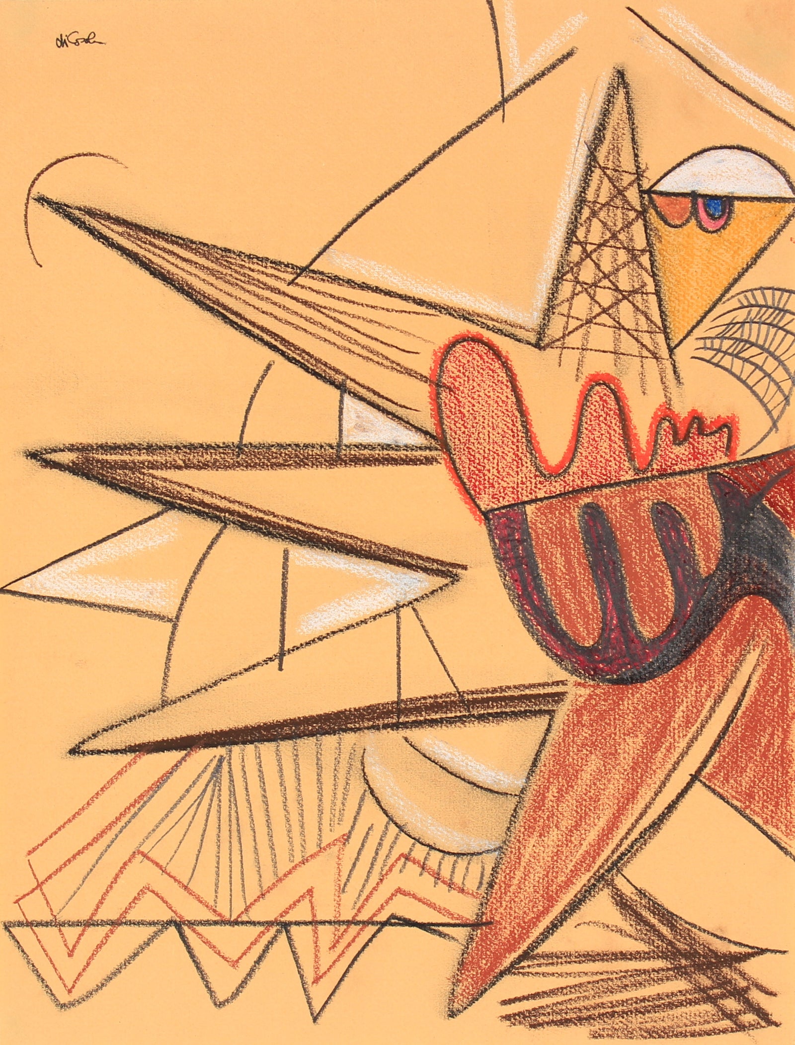 Dynamic Deconstruction <br>Late 20th Century Pastel <br><br>#83906