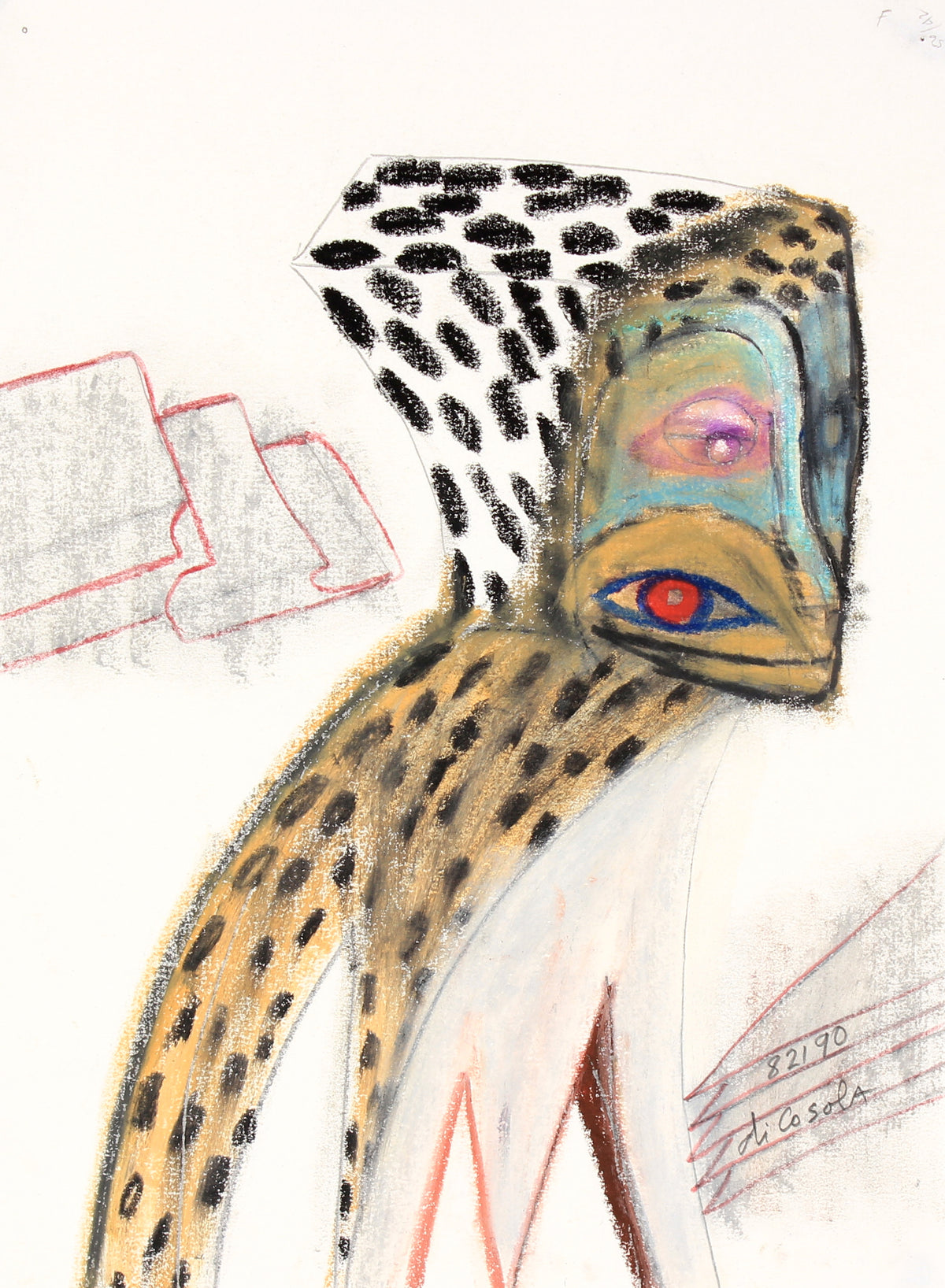 Red Eye With Spots &lt;br&gt;1990 Pastel &lt;br&gt;&lt;br&gt;#83908