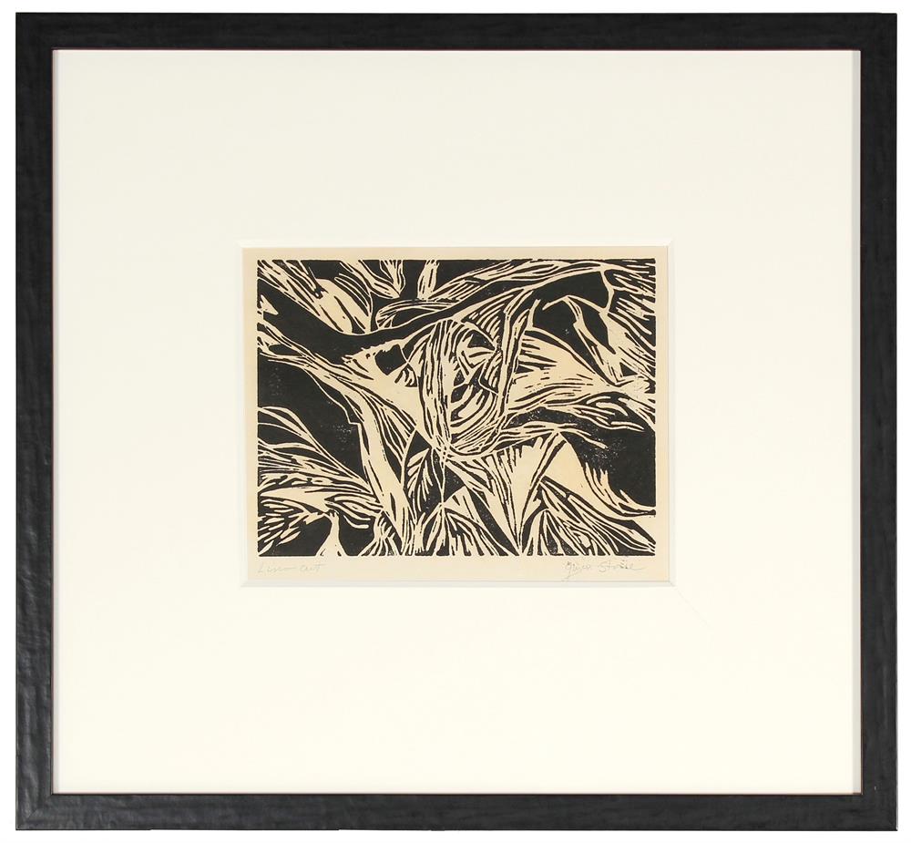 Graphic Abstract Print&lt;br&gt;Late 20th Century Linocut&lt;br&gt;&lt;br&gt;#82519