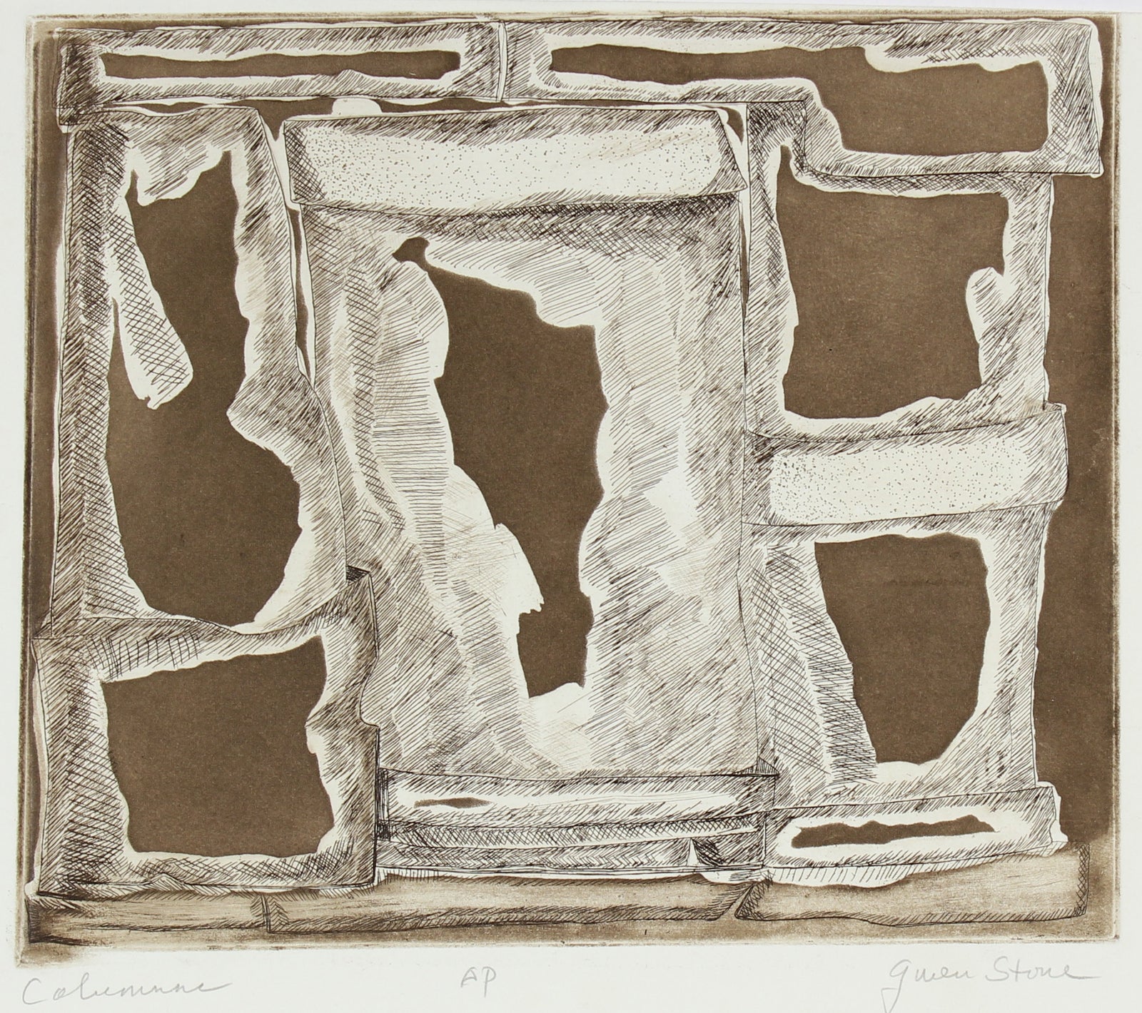 <i>Columns</i><br>Late 20th Century Etching<br><br>#84644