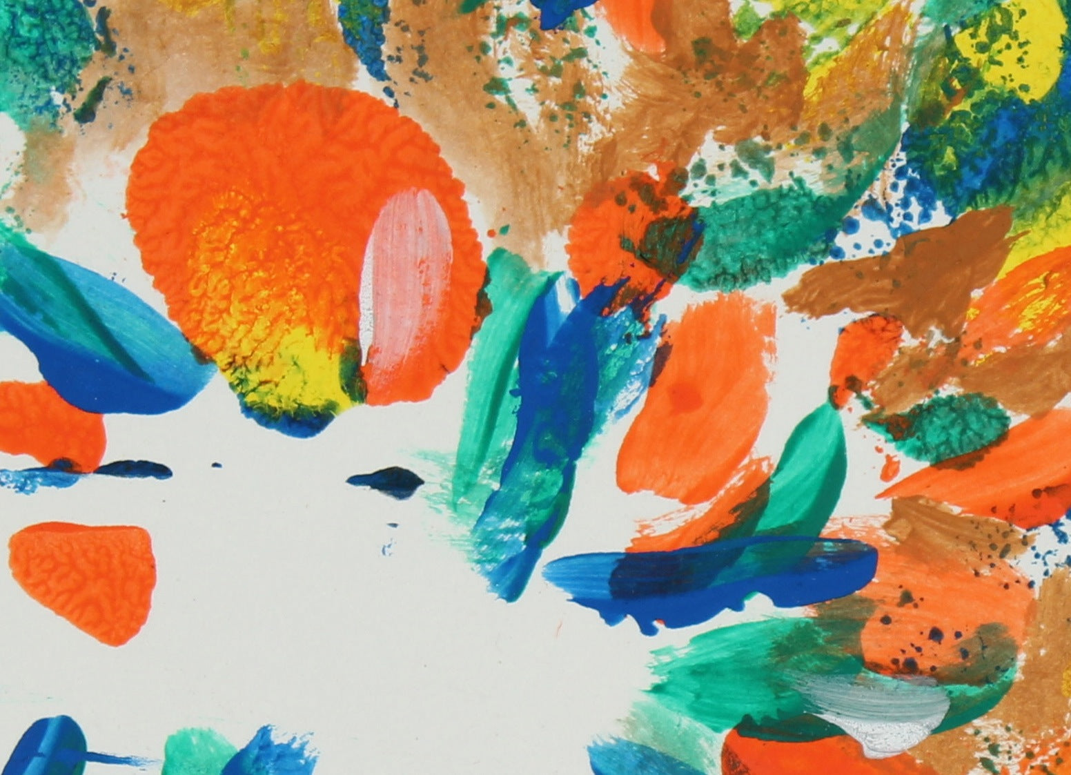 Vivid Brushstroke Abstract<br>Late 20th Century Monoprint<br><br>#84674