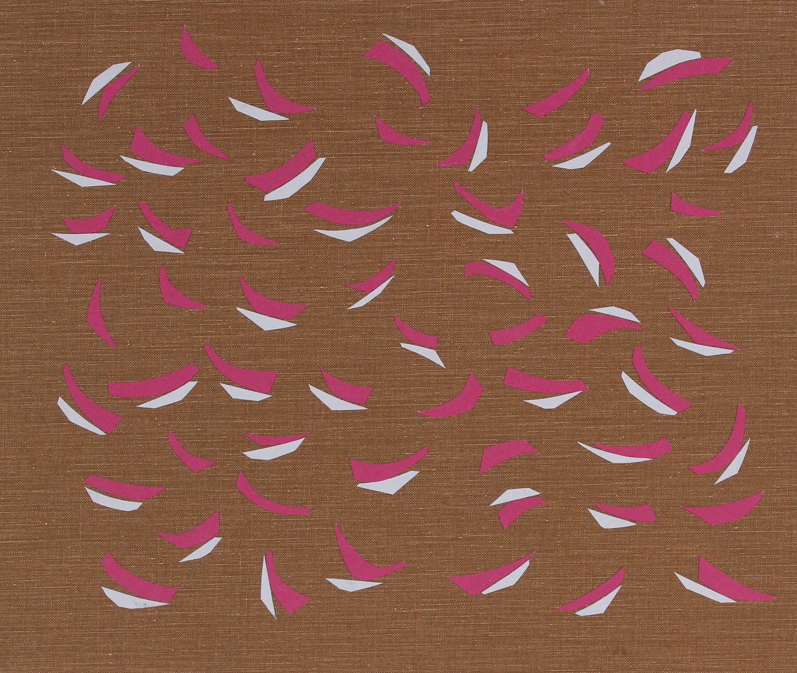 Playful Maroon Collage <br>Late 20th Century Abstract <br><br>#84689