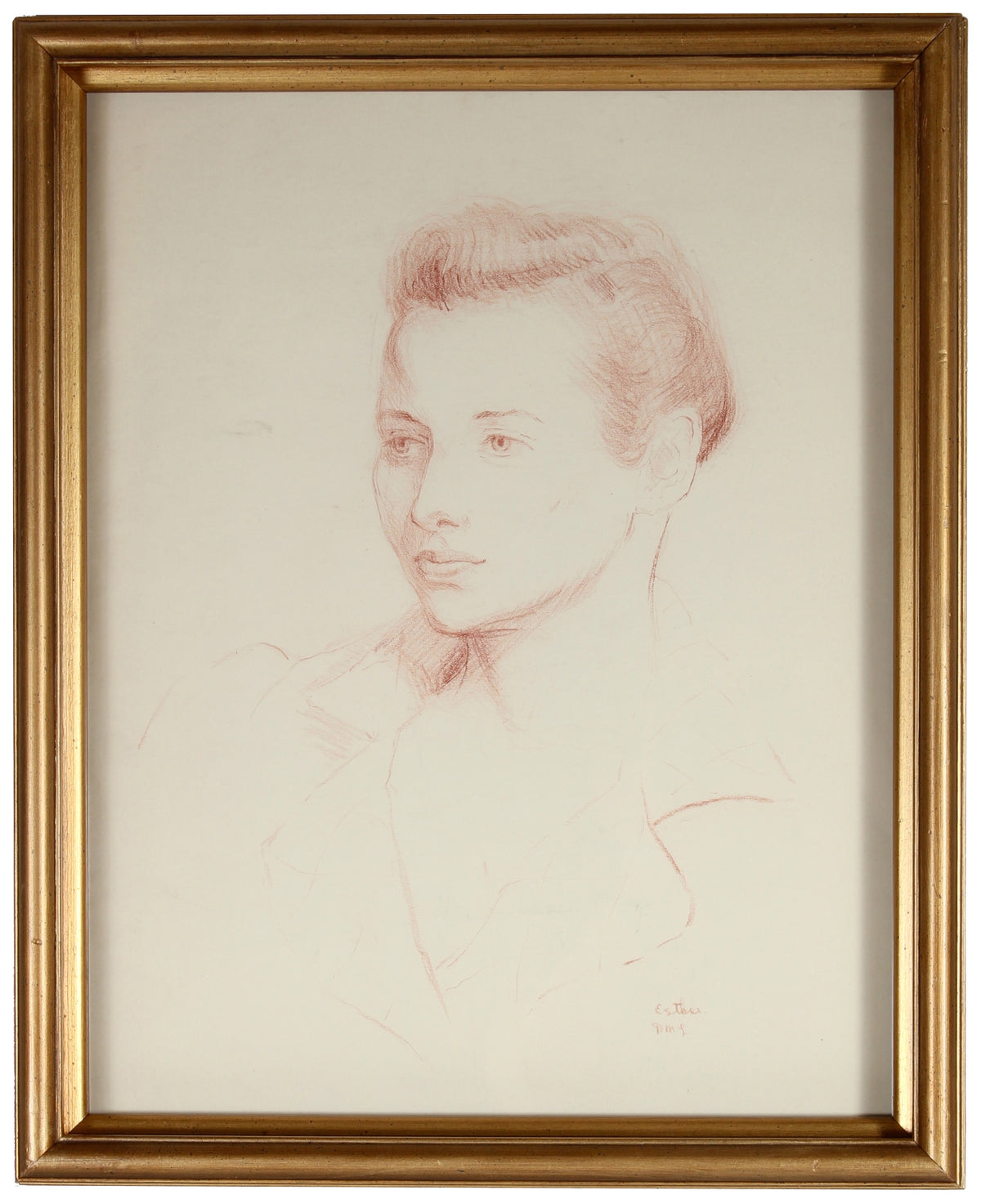 &lt;i&gt;Portrait of Esther Landis&lt;/i&gt;&lt;br&gt;Mid Century Conte Crayon&lt;br&gt;&lt;br&gt;#86154